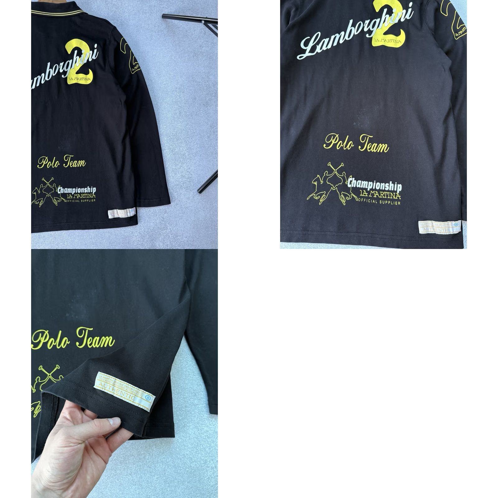 La Martina La Martina Automobili Lamborghini Racing Long Sleeve Shirt Mens M Black Vintage Size US M / EU 48-50 / 2 - 9 Thumbnail