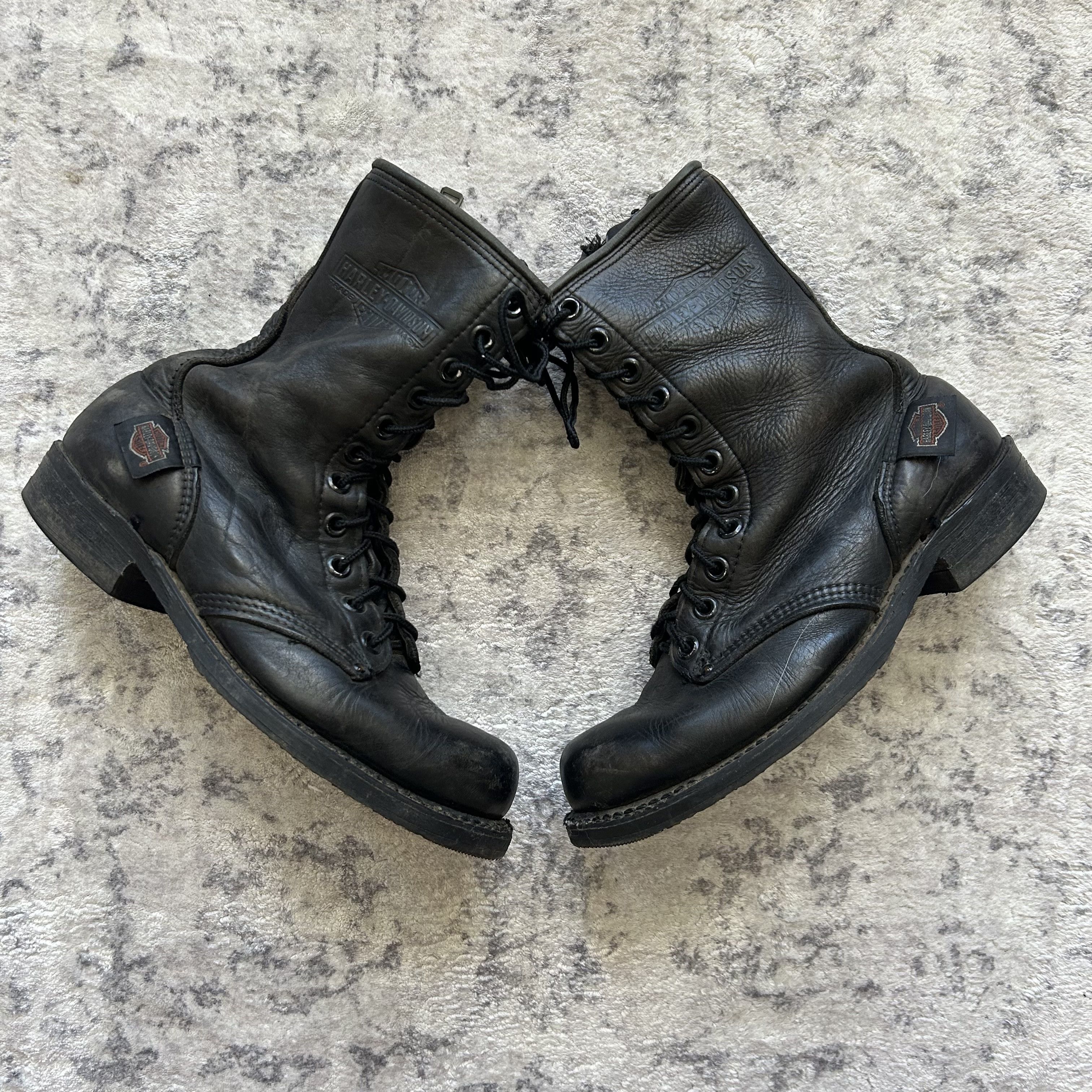 Harley-Davidson Mens Black Leather Ankle Riding Boots Size 8.5M SKU 9022 Harley-Davidson Black Leather Men main image 3