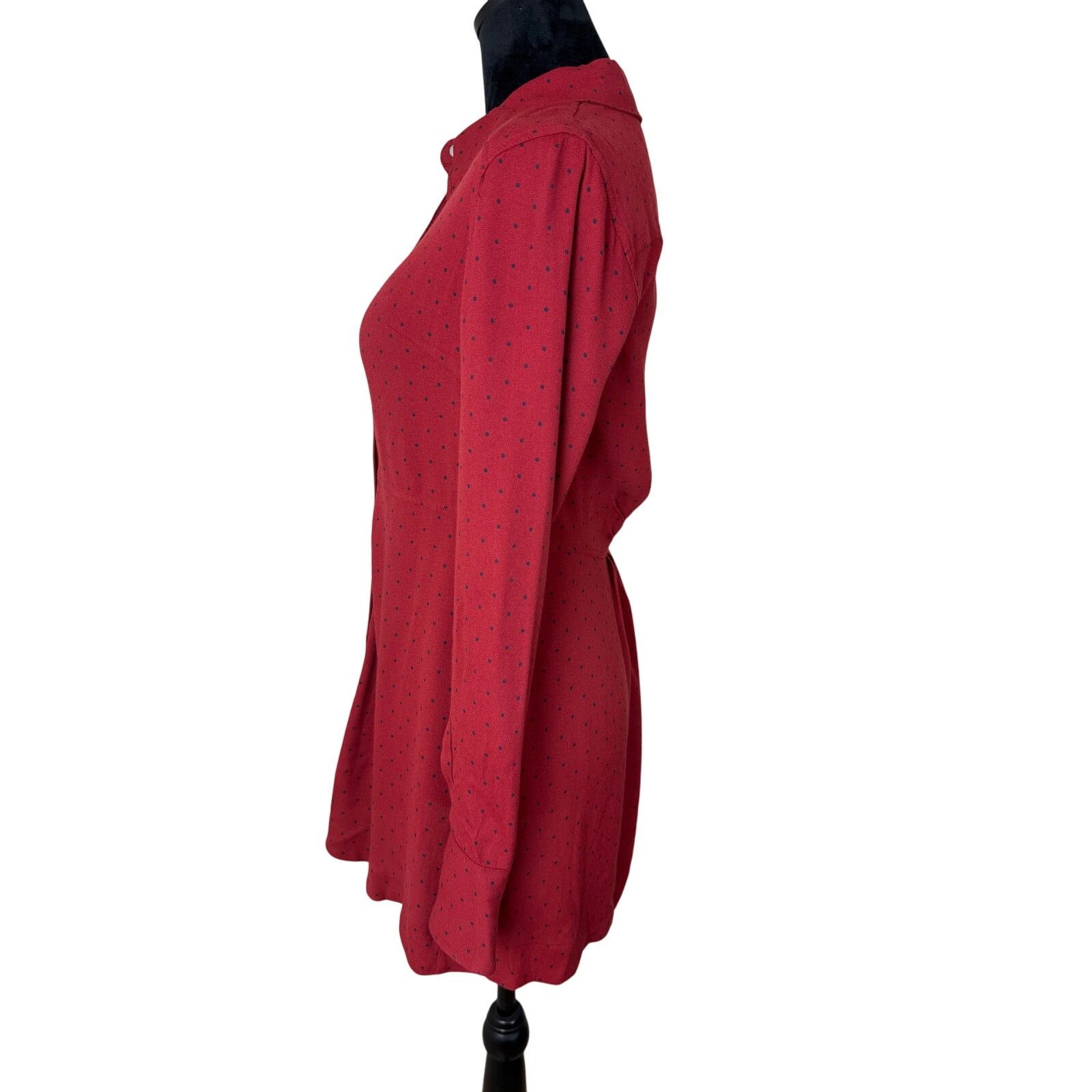Free People Free People Red Polka Dot Button-Up Dress - XS Size XS / US 0-2 / IT 36-38 - 2 Thumbnail