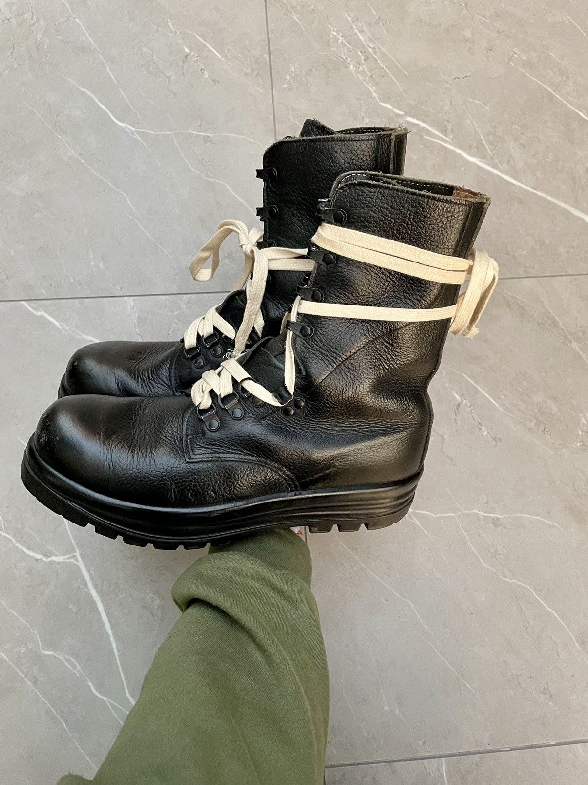 Vintage 1970s Vintage Military Black Leather Combat Boots Size US 8 / EU 41 - 3 Thumbnail
