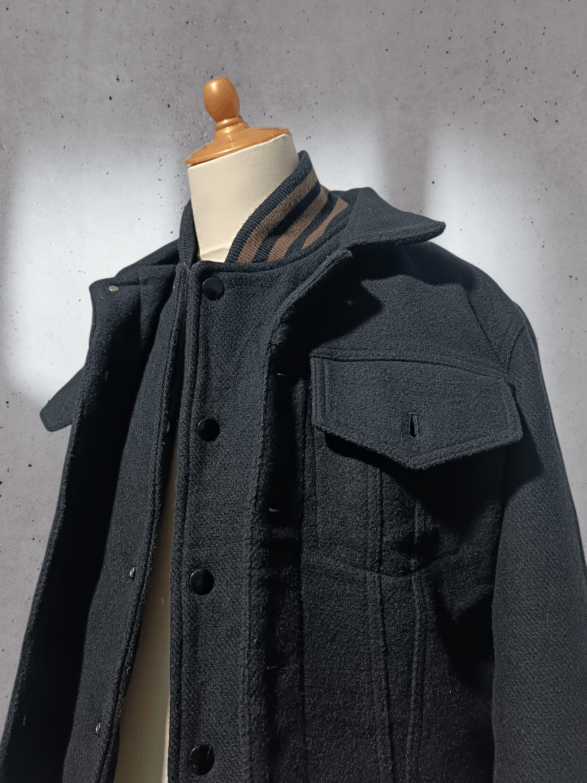 Japanese Brand Varsity Trucker Double Layer Wool Jacket Size US M / EU 48-50 / 2 - 2 Thumbnail