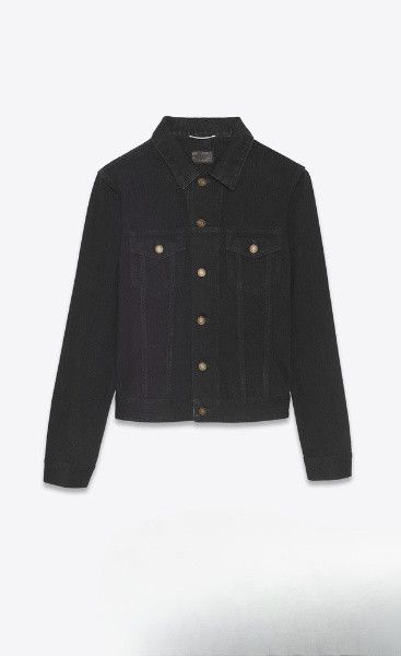 Saint Laurent Paris o1b1hav110425 Men’s Denim Jacket in Black Size US M / EU 48-50 / 2 - 1 Thumbnail