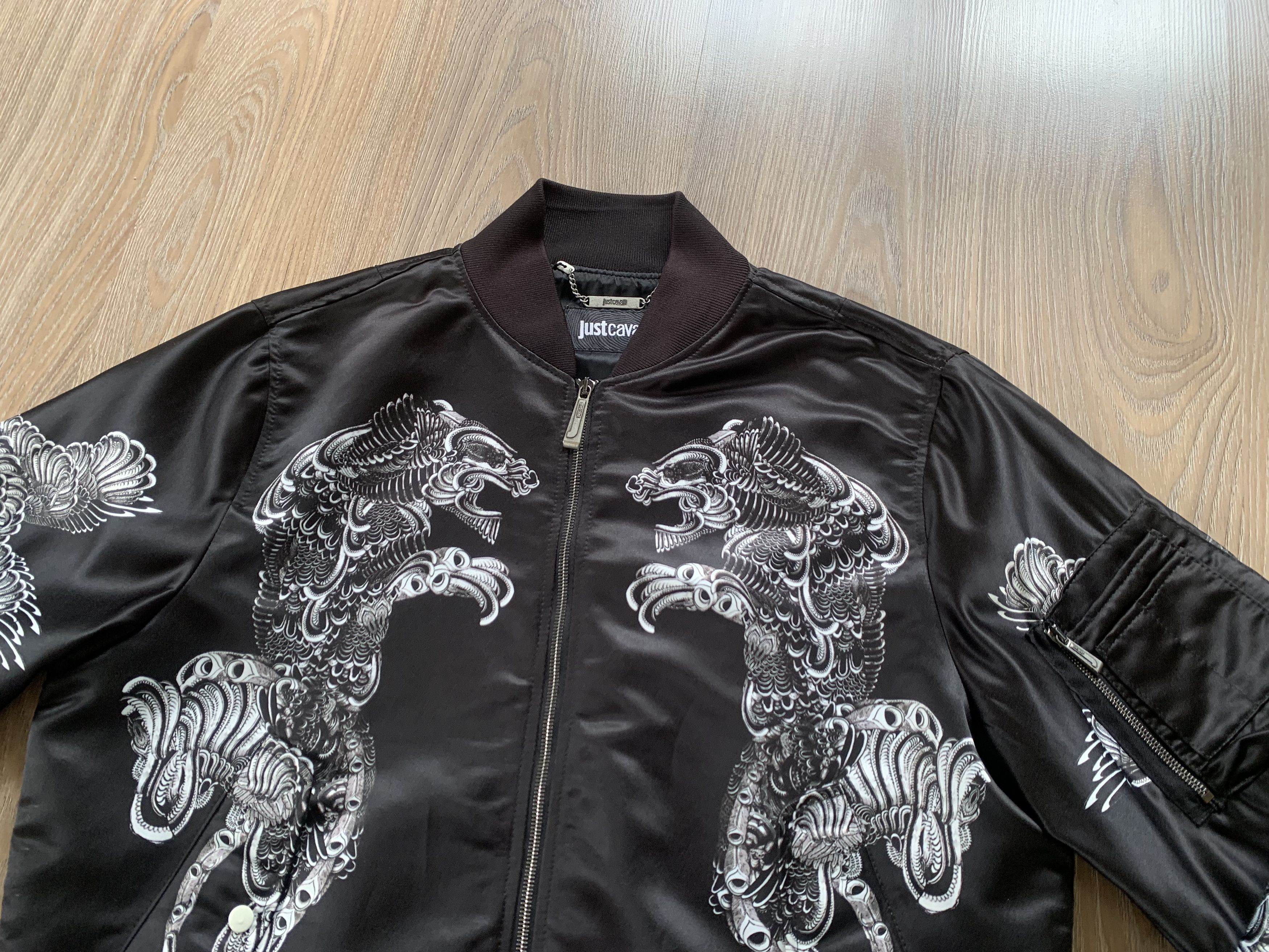 Just Cavalli Rare Just Cavalli Black Bomber Jacket Printed Size US M / EU 48-50 / 2 - 5 Thumbnail