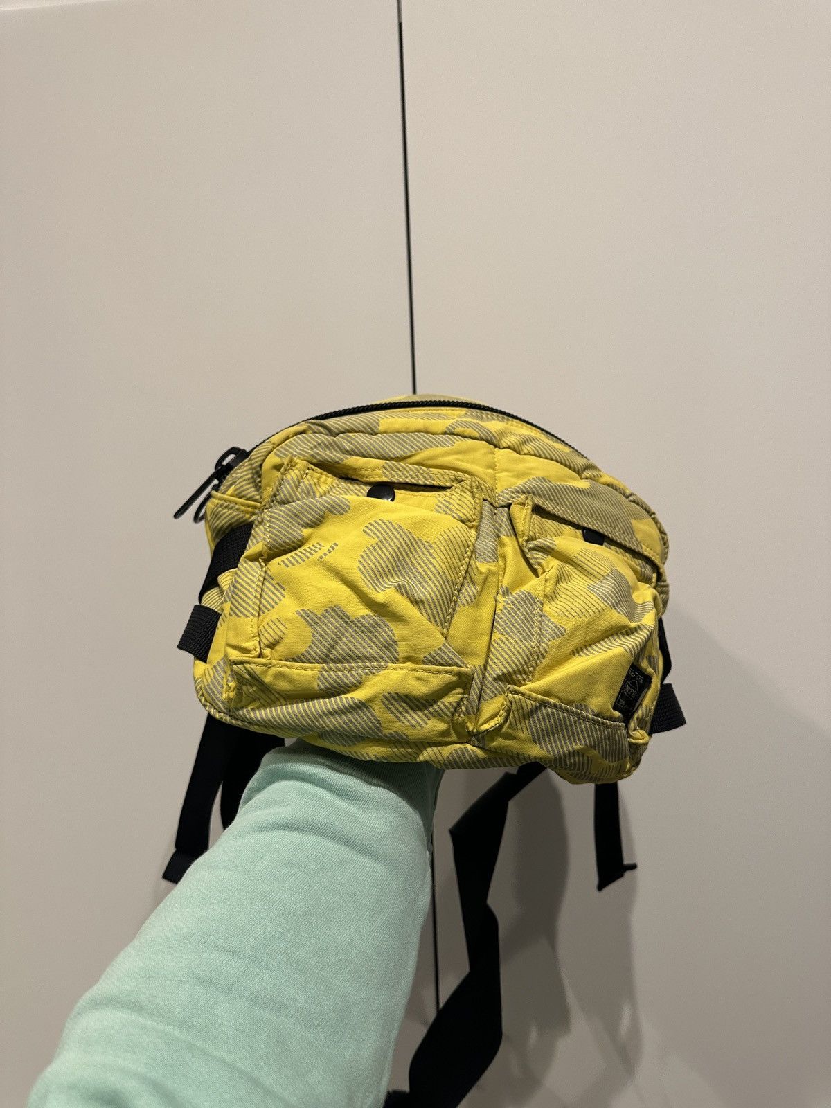image of Bape x Porter Yellow Camo Shoulder Bag, Men's