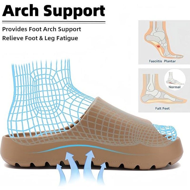 Other Yueerlu Men's 7.5 Tan Cloud Slide-On Cushioned Sandals Size US 7.5 / EU 40-41 - 3 Thumbnail
