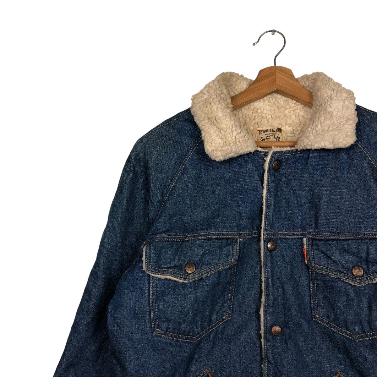 Vintage 🔥VINTAGE DENIM BIKER JACKET BIG JOHN SHERPA TOYO ENTERPRISE Size US L / EU 52-54 / 3 - 7 Thumbnail
