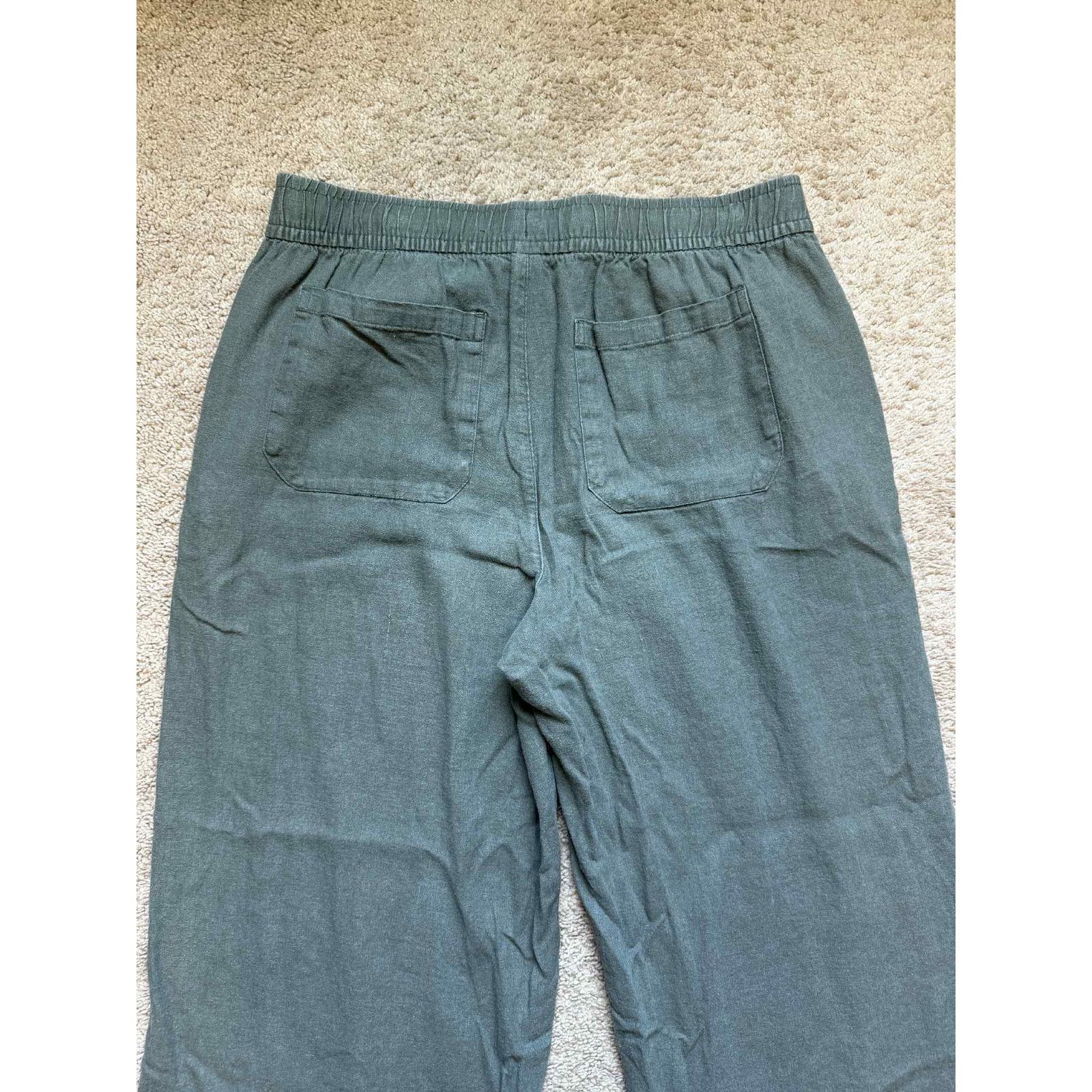 Old Navy Old Navy High Rise Wide Leg Pants Dark Olive Women's Size M Size 28" / US 6 / IT 42 - 8 Thumbnail