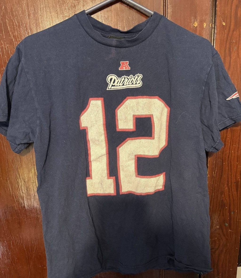 The Unbranded Brand New England Patriots Tom Brady #12 Player Tee Men M Blue Size US M / EU 48-50 / 2 - 2 Thumbnail