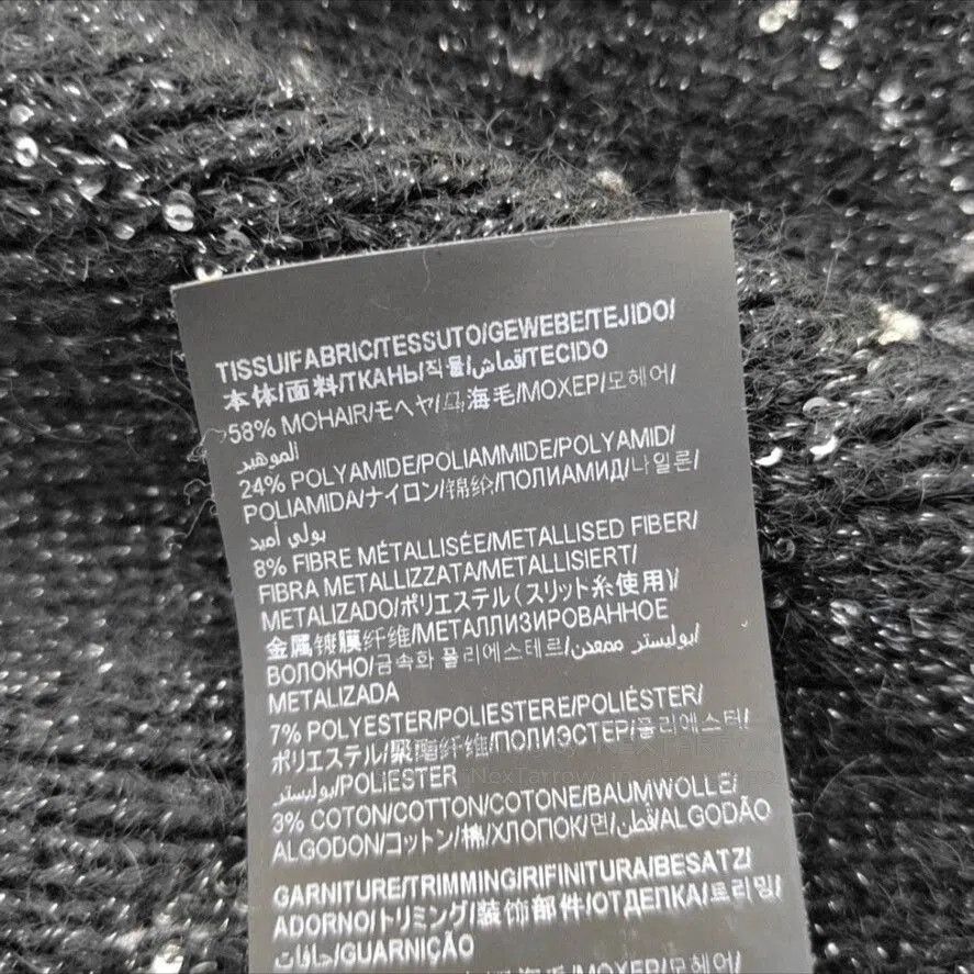 Saint Laurent Paris Saint Laurent Black Sequin Diamond Cardigan. Size XS / US 0-2 / IT 36-38 - 3 Thumbnail