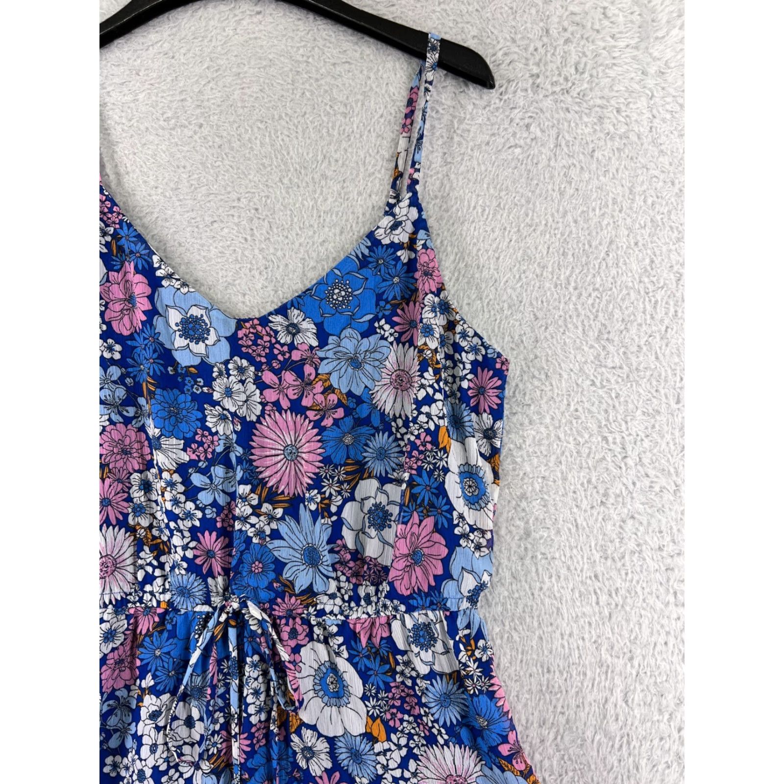 Vintage The General Good Dress Womens Small Blue Floral Spaghetti Strap Halter Top Size S / US 4 / IT 40 - 5 Thumbnail
