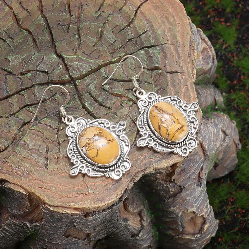 Jewelry × Vintage Exquisite Oval Gemstone Earrings Size ONE SIZE - 4 Thumbnail
