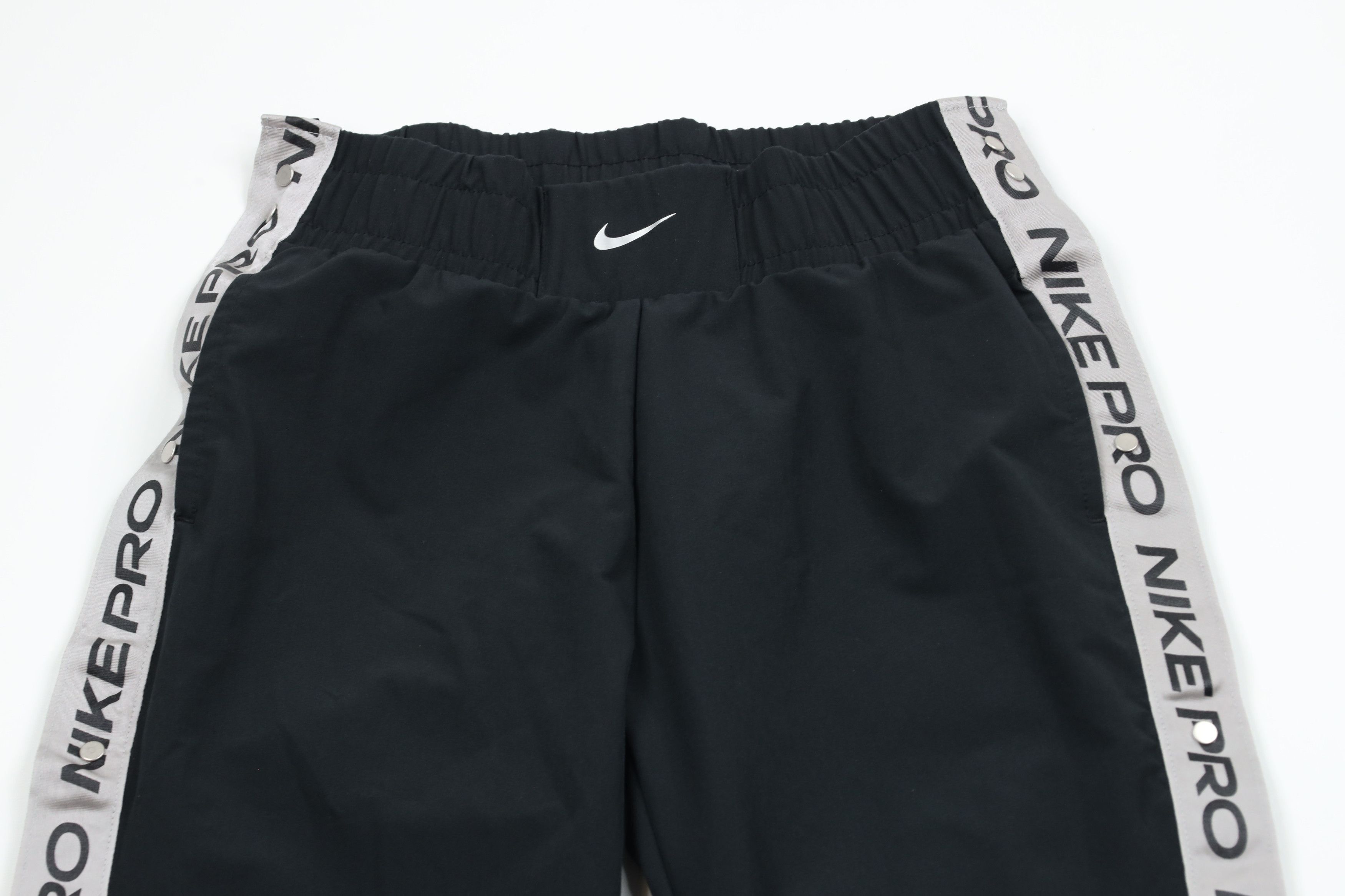 Nike × Vintage Nike Pro Scott Mini Swoosh Wide Leg Tearaway Pants Black Size US 32 / EU 48 - 2 Thumbnail