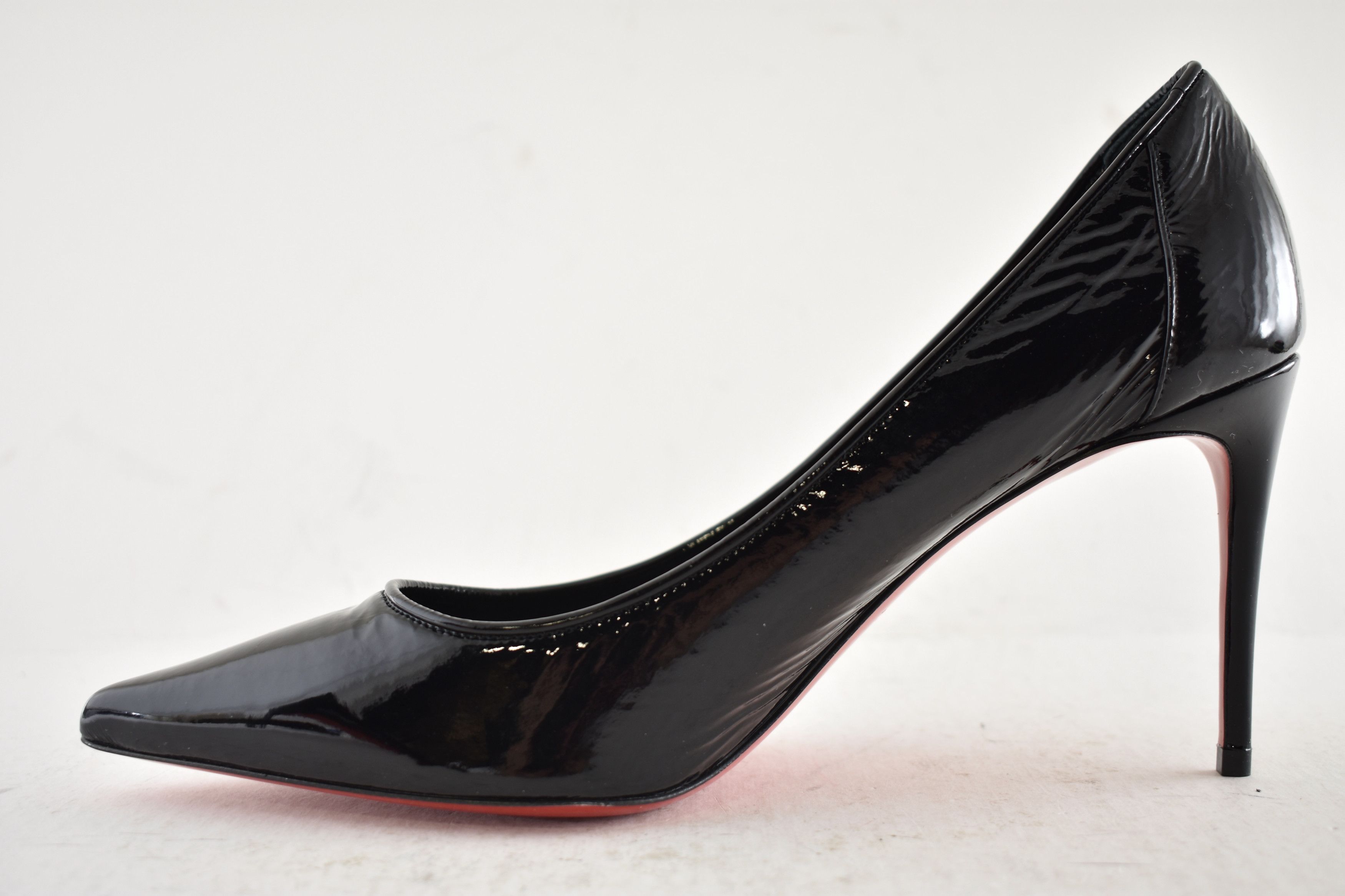 Christian Louboutin Sporty Kate 85 Black Patent Vog Classic Pointed Heel Pump 39 Size US 9 / IT 39 - 10 Thumbnail