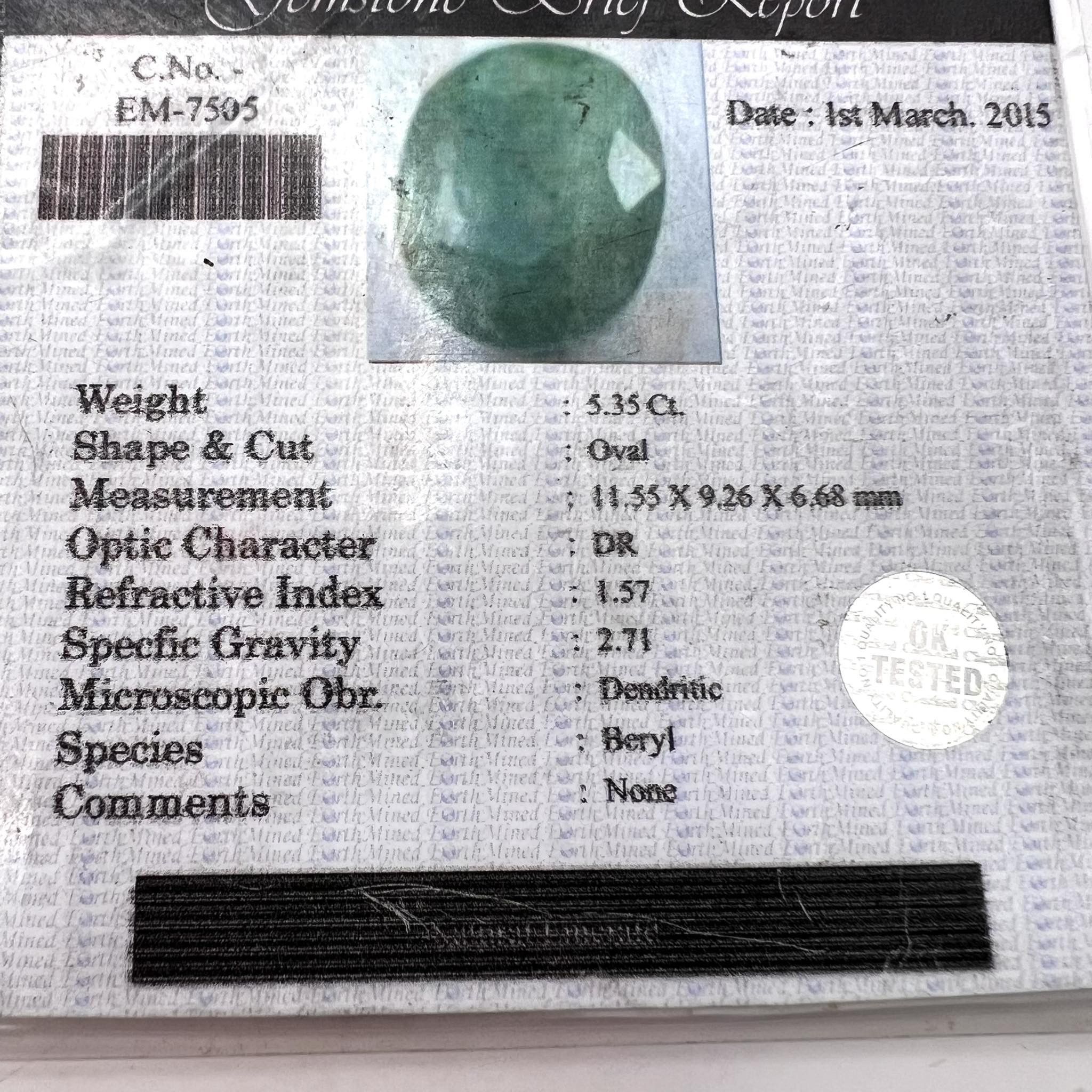 Vintage Beryl Emerald Gemstone Certified + Lot of 10 Stones Pearls Size ONE SIZE - 7 Thumbnail
