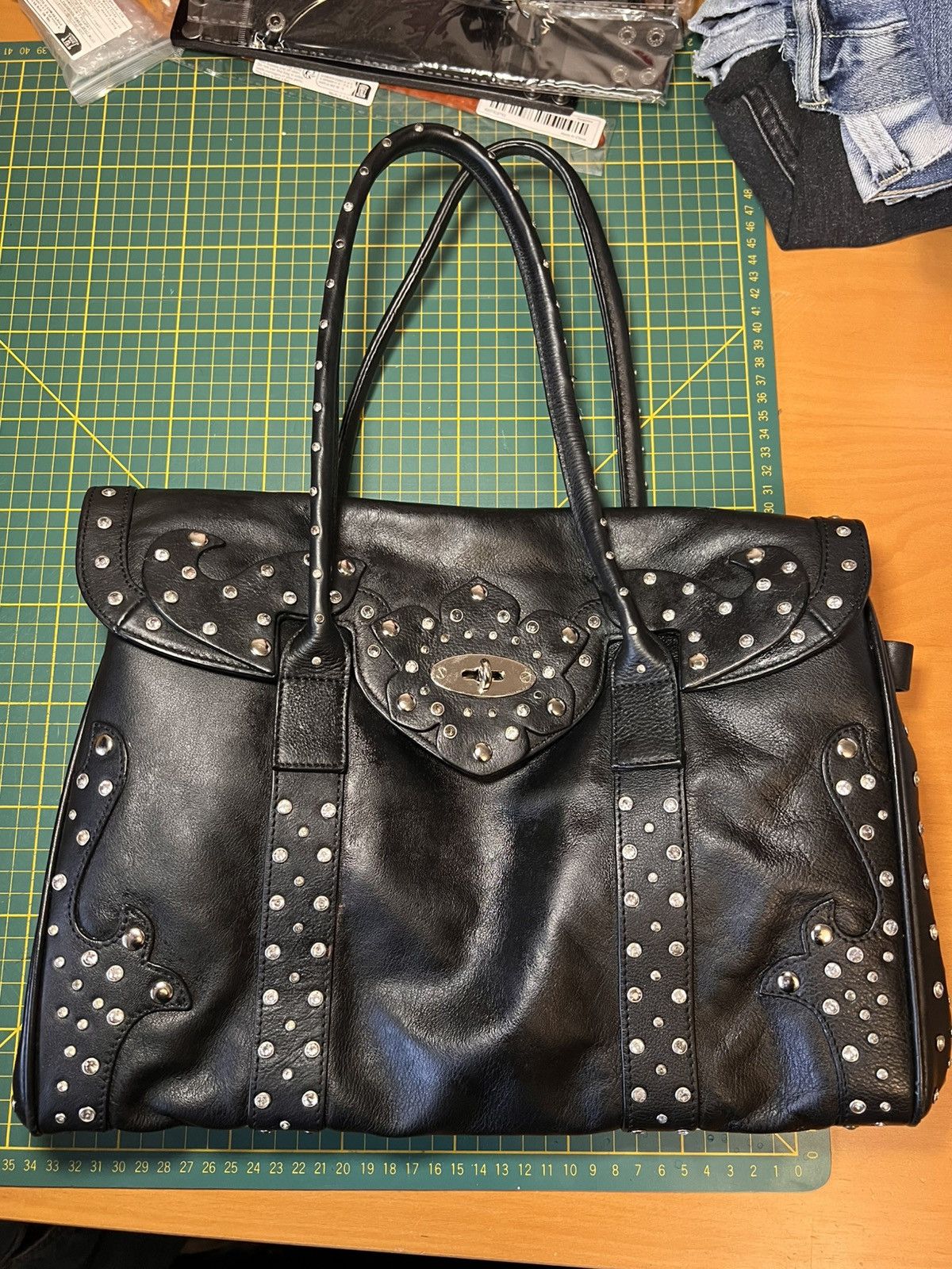 Vintage Vintage CNKW studded rhinestone leather “Birkin” handbag Size ONE SIZE - 1 Thumbnail