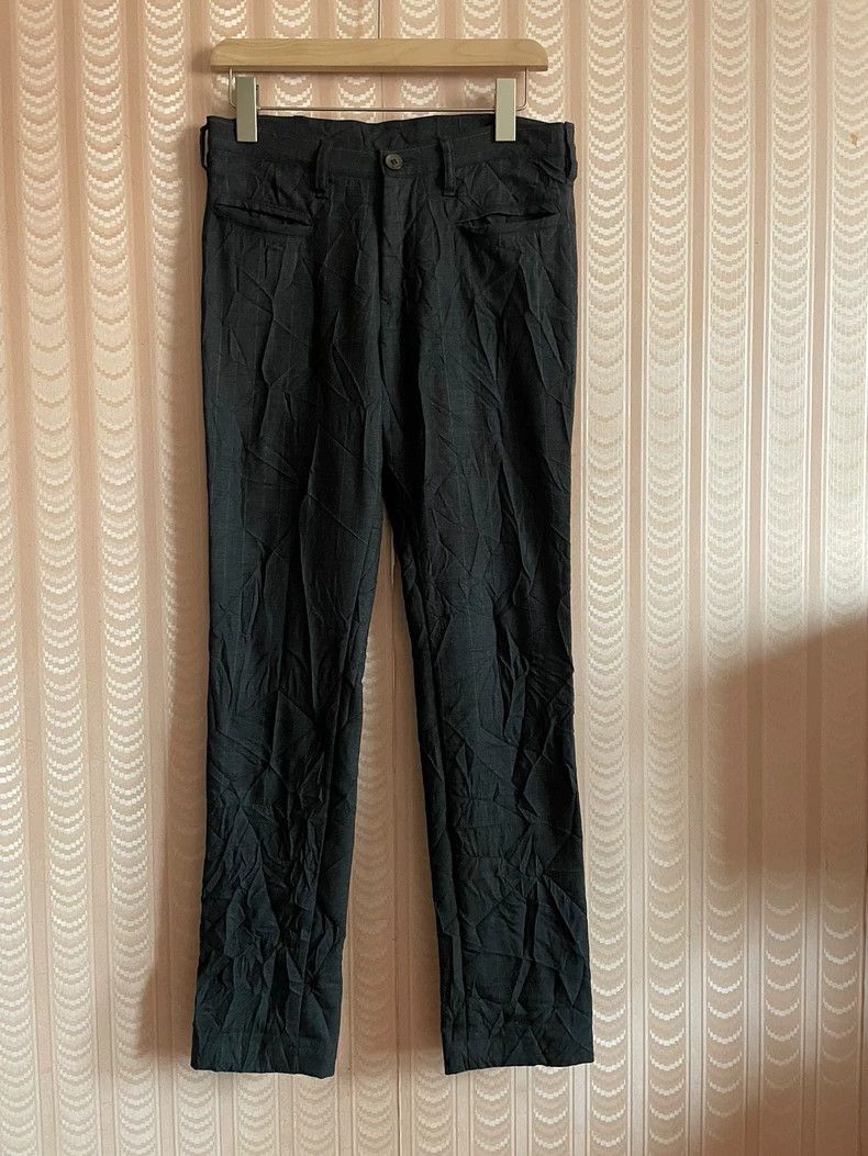 Y's Y's size 1 Dark grey pleated striped trousers Size US 28 / EU 44 - 1 Thumbnail
