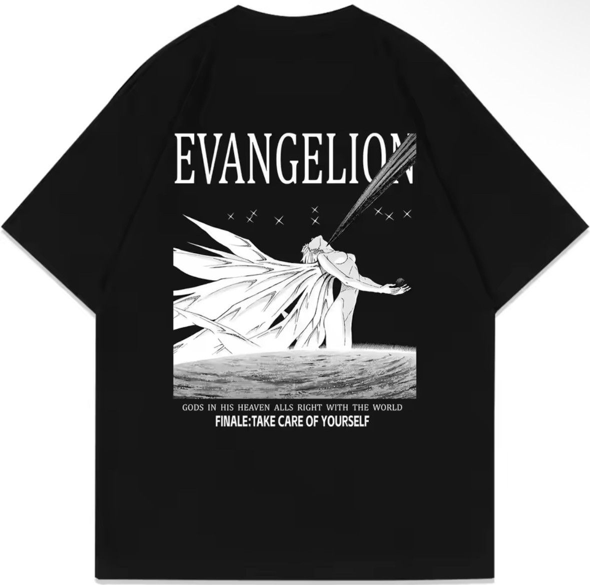 Other Street Retro Punk Gothic Anime Evangelion Black T-Shirt Size US XL / EU 56 / 4 - 3 Thumbnail