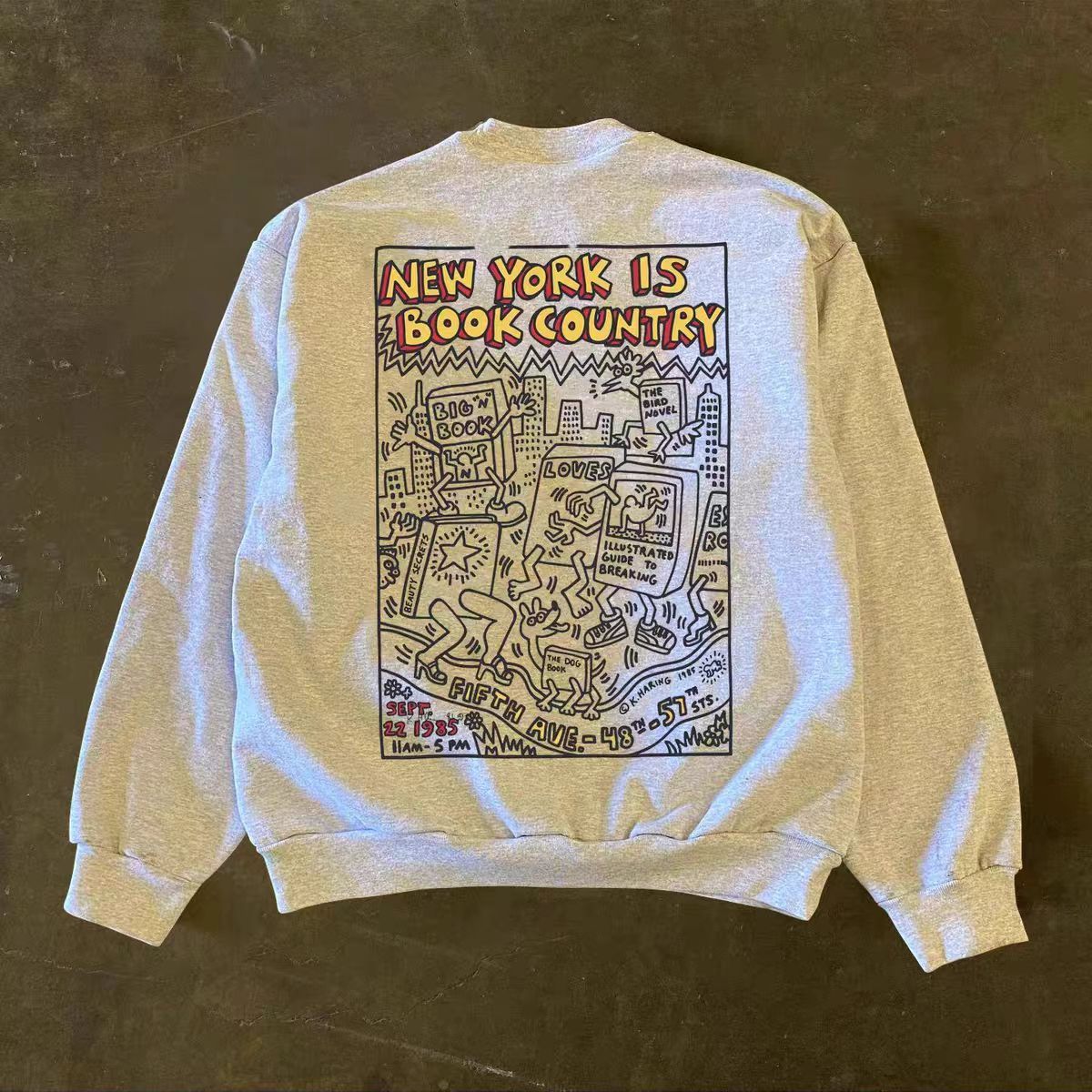 Japanese Brand × Vintage Grey Retro New York Street Stains Print Sweatshirt Size US L / EU 52-54 / 3 - 1 Thumbnail