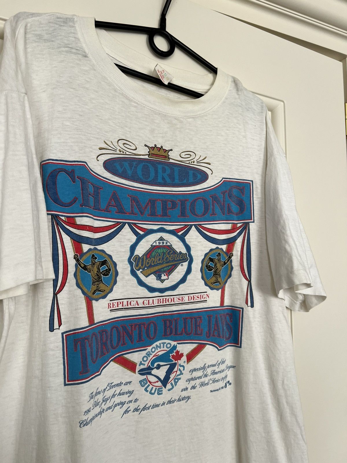 MLB Vintage 1992 Toronto Blue Jays Champions T-Shirt MLB Size US XL / EU 56 / 4 - 6 Thumbnail