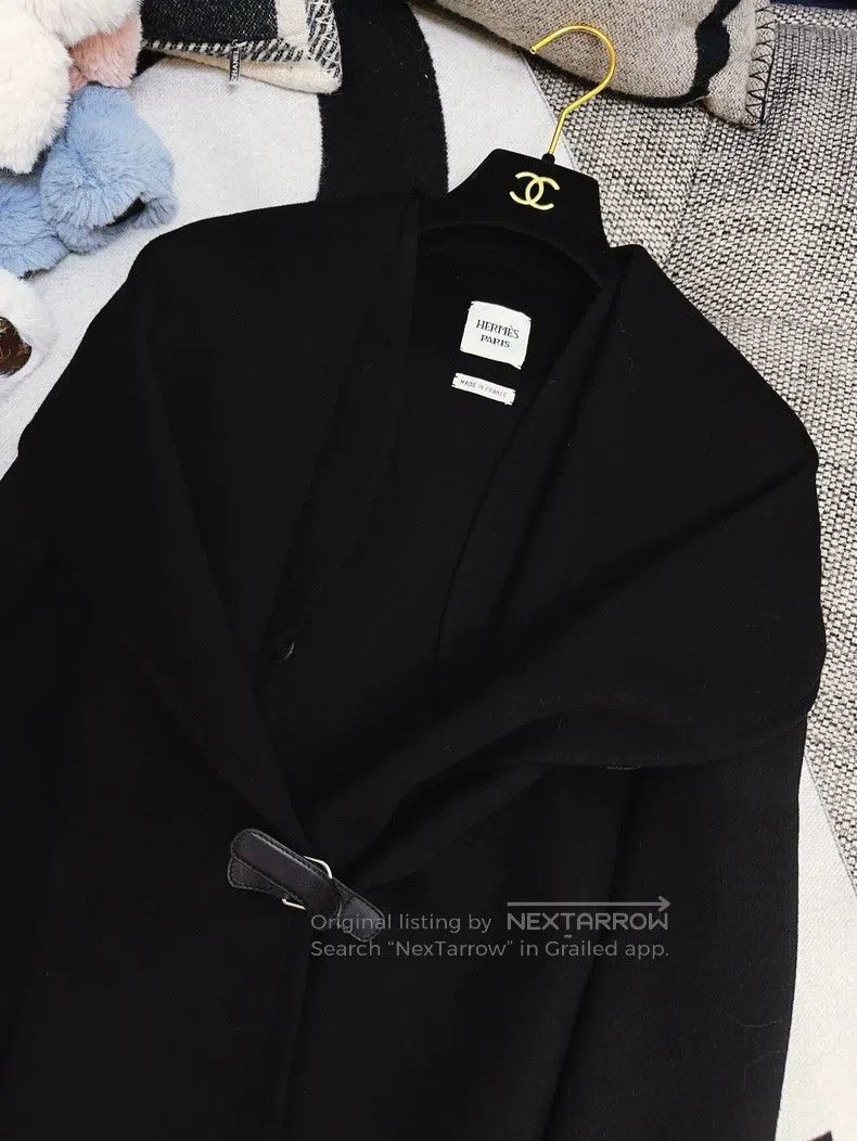 Hermes Hermes Black Large Collar Cashmere Coat Size XS / US 0-2 / IT 36-38 - 3 Thumbnail