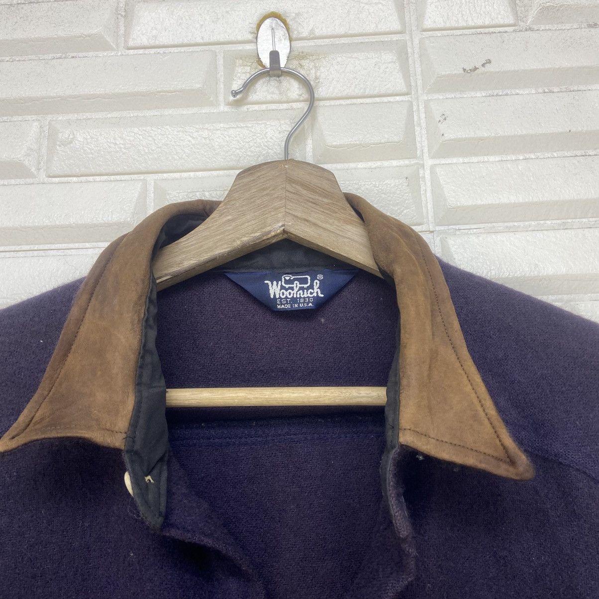 Woolrich Woolen Mills Vintage 70s Woolrich Leather Patchwork Wool Flannel Size US M / EU 48-50 / 2 - 16 Thumbnail