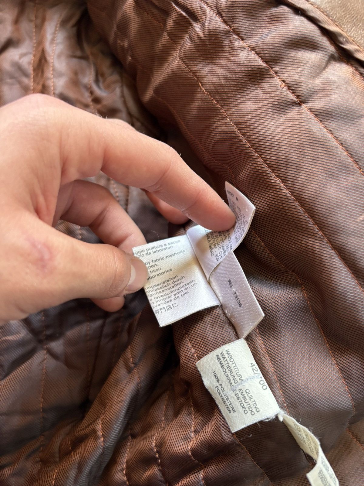 Max Mara Vintage Max Mara Italy Luxury Brown Leather Jacket Size US10 Size L / US 10 / IT 46 - 16 Thumbnail