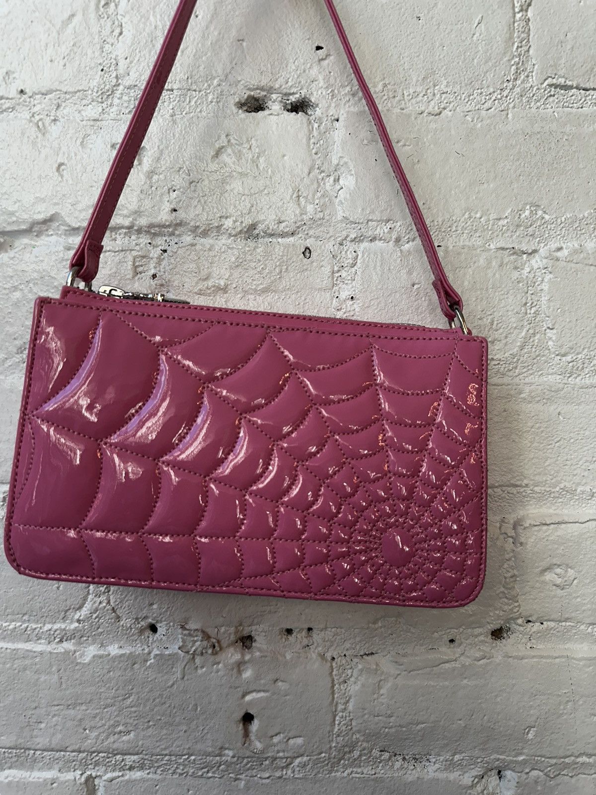 Chrome Hearts CHROME HEARTS PINK PATENT LEATHER NIGHT BAG SPIDER WEB Size ONE SIZE - 13 Thumbnail