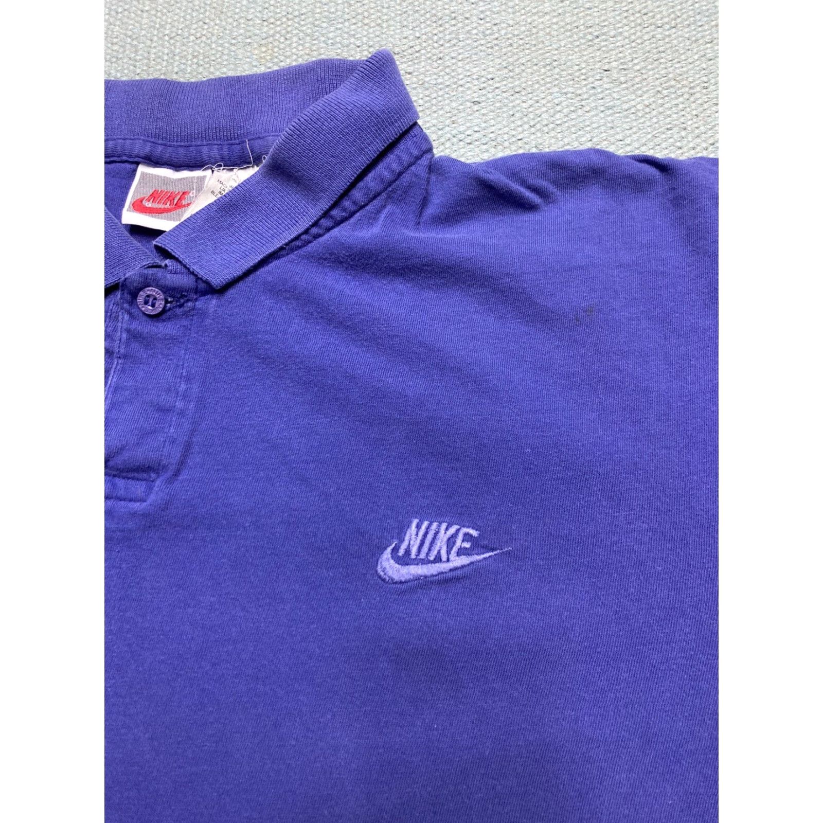 Nike VINTAGE Nike Polo Shirt 90s Purple Swoosh Men L Shirt Size US L / EU 52-54 / 3 - 2 Thumbnail