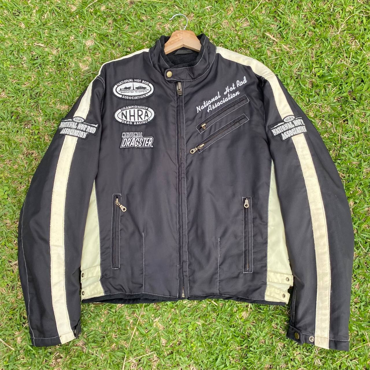 image of Nascar x Racing Vintage Nhra Racing Dragster Jacket in Black Mix, Men's (Size Large)