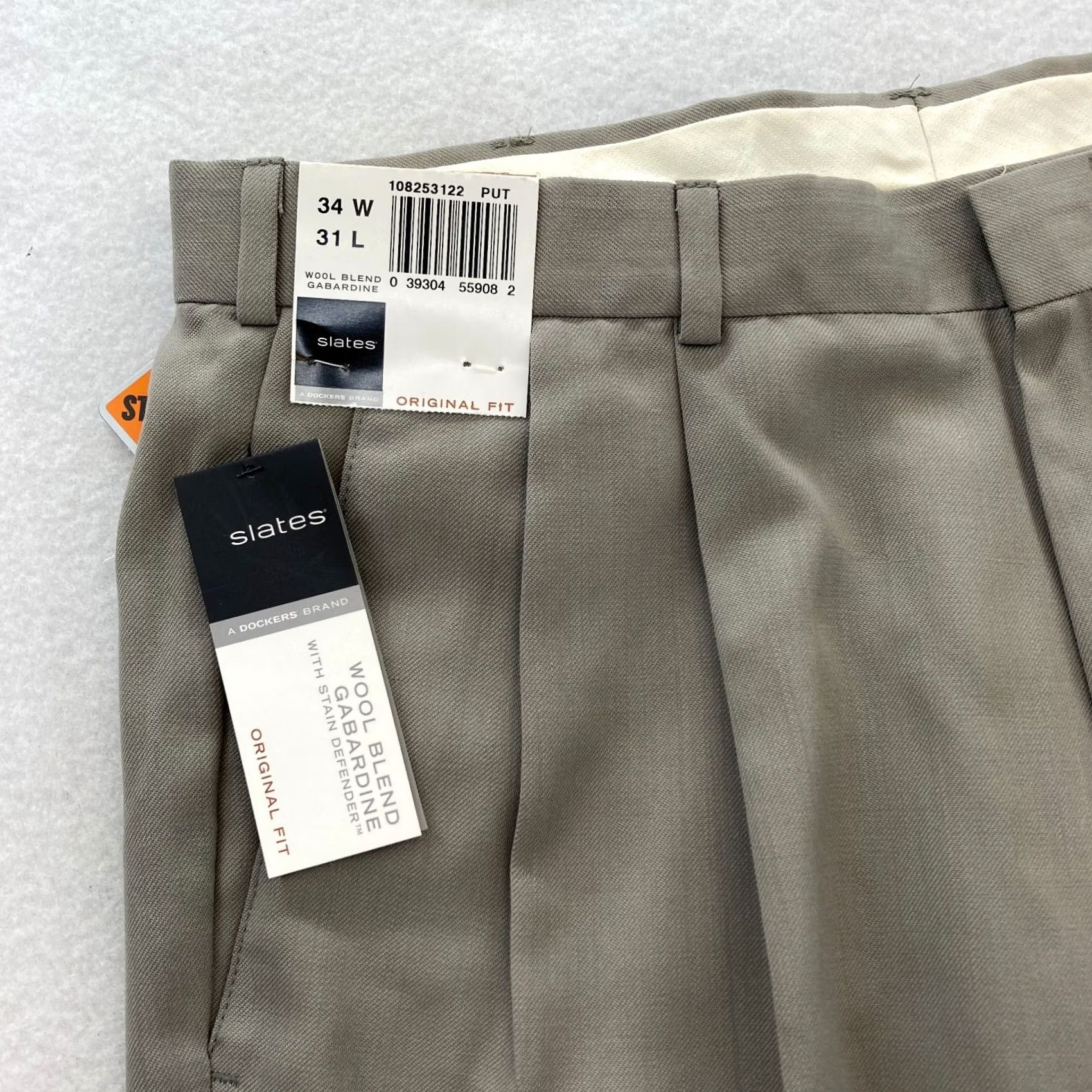 Dockers DOCKERS Slates Dress Pants Mens 34x31 Gray Wool Blend Gabardine Pleated Dress Pants Size US 34 / EU 50 - 4 Thumbnail