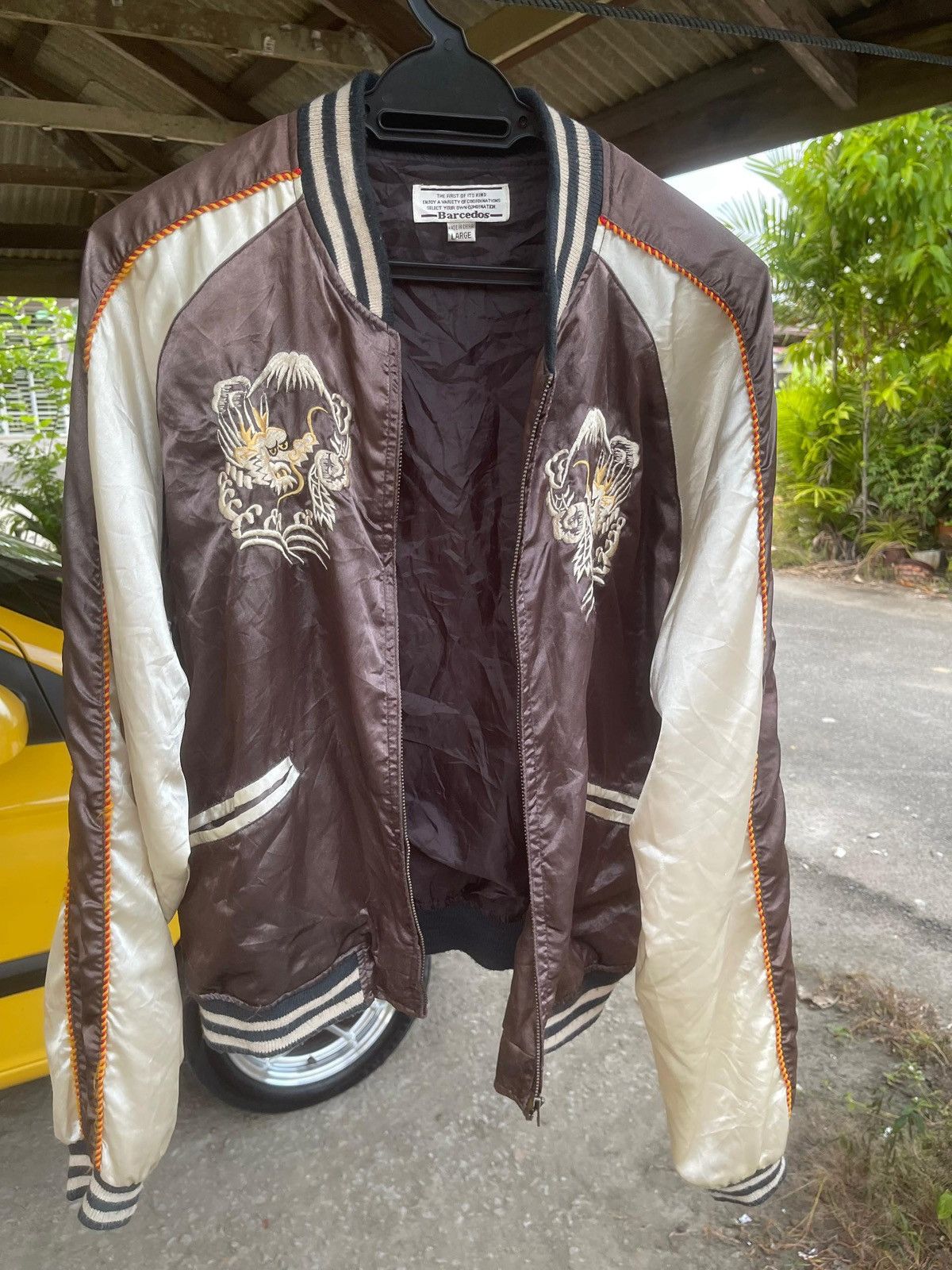 Japanese Brand Sukajan Yokosuka Japan Dragon Eagle Satin Jacket Size US L / EU 52-54 / 3 - 8 Thumbnail