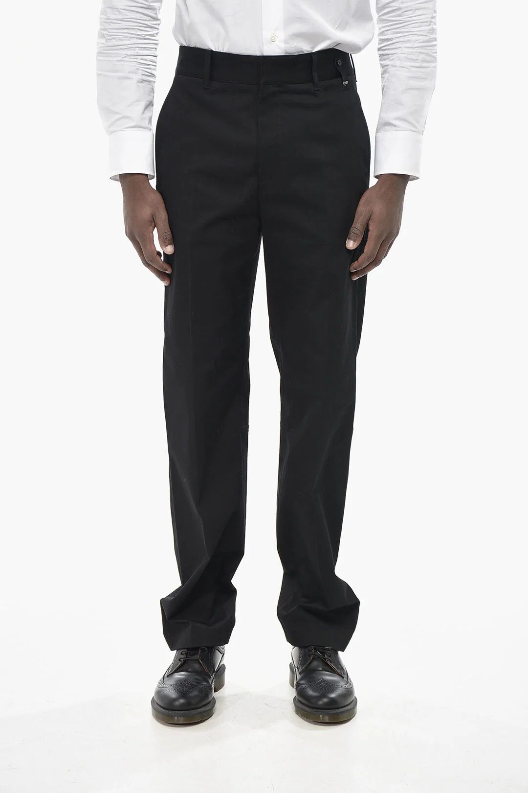 Fendi og1mm0426 Solid Stretch Cotton Pant in Black Size US 32 / EU 48 - 1 Thumbnail
