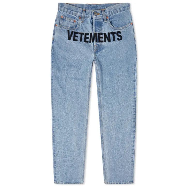 Vetements o1mle0525 Magic Fit Logo Jean in Blue Size 30" / US 8 / IT 44 - 1 Thumbnail