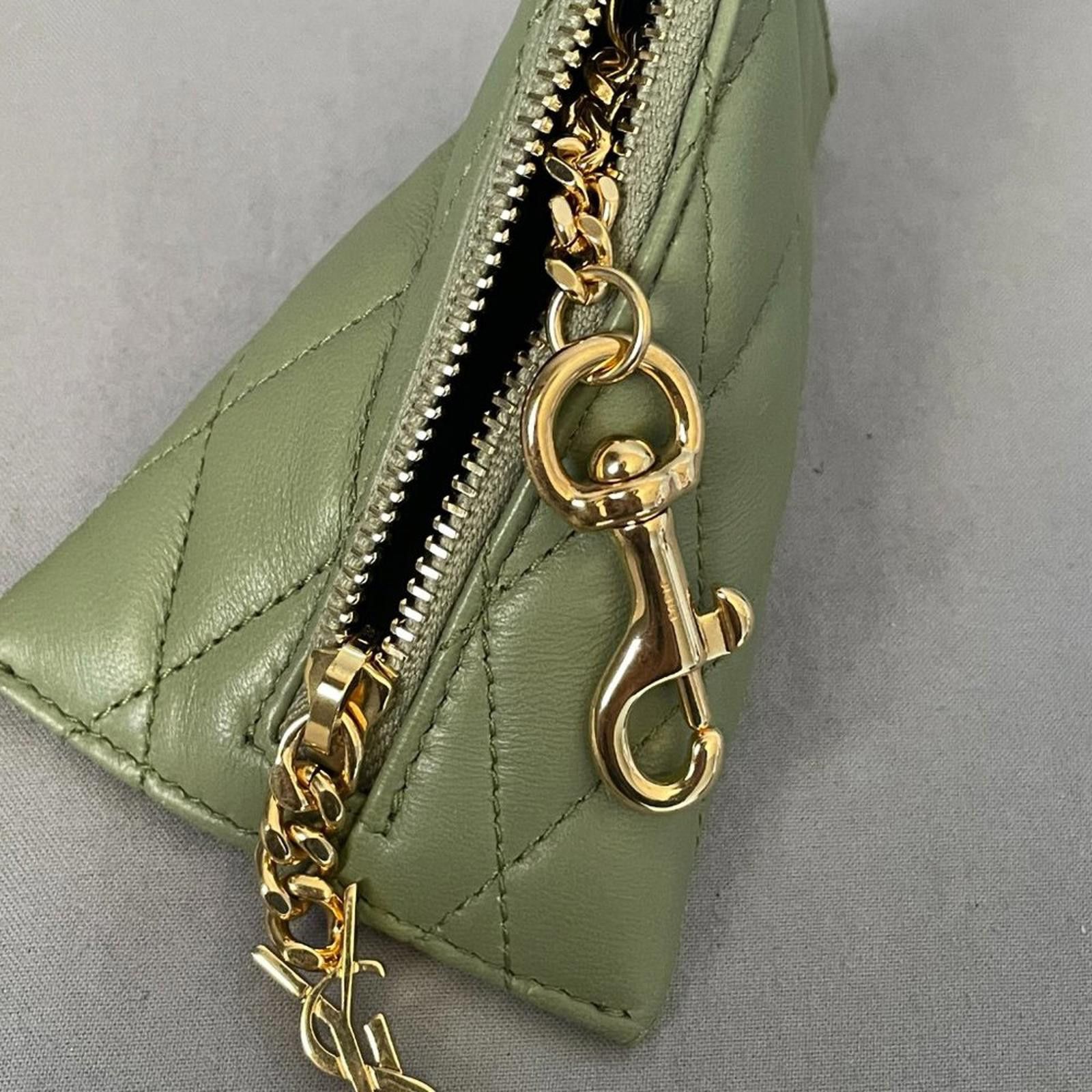 Saint Laurent Paris SAINT LAURENT Triangle Ysl Quilted Pouch Key Chain 669925 Size ONE SIZE - 4 Thumbnail