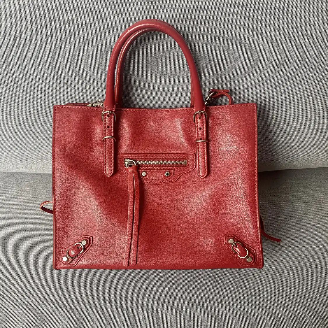 Balenciaga BALENCIAGA Papier red cowhide leather stud fringe crossbody bag Size ONE SIZE - 1 Thumbnail