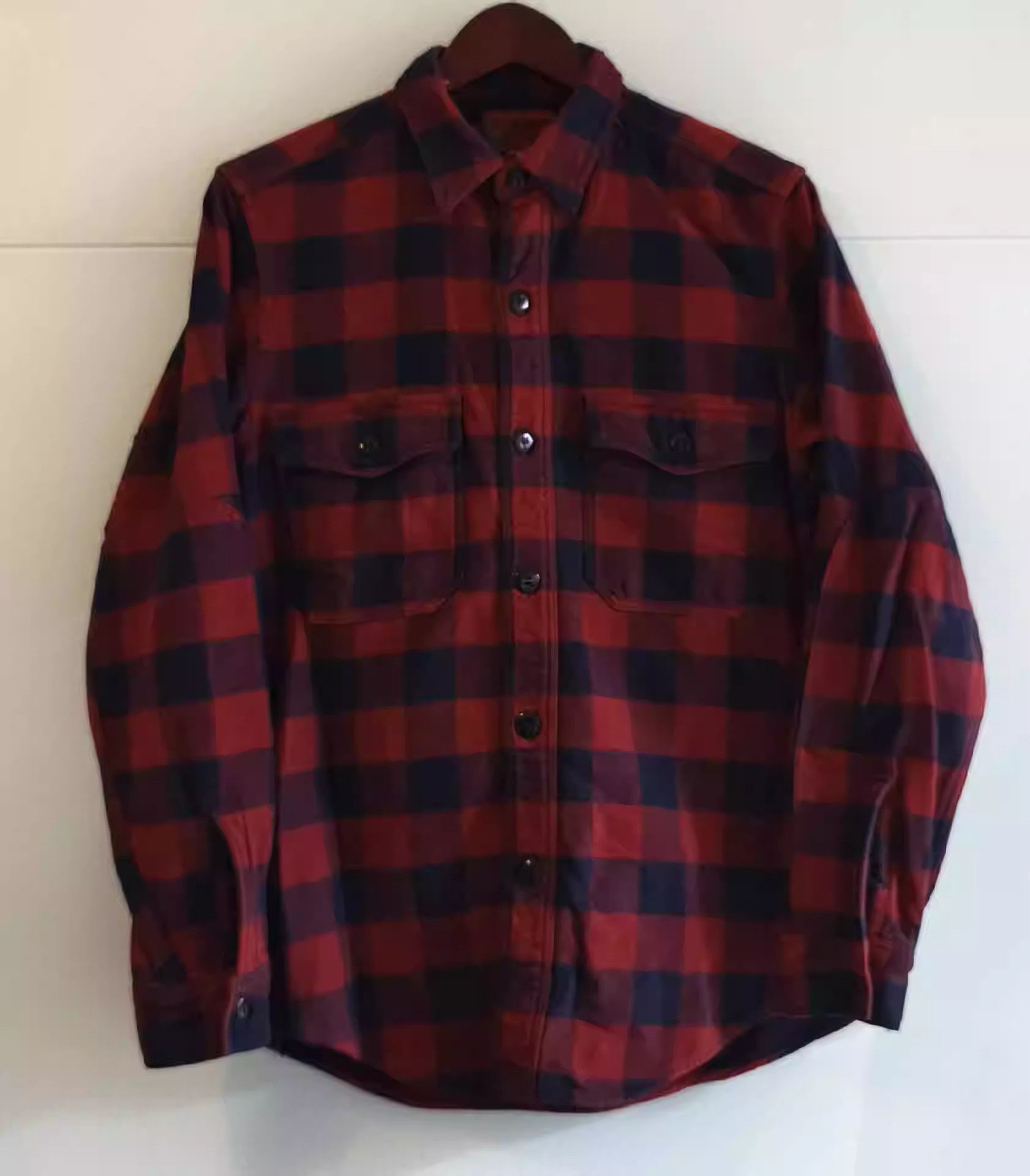 image of Freewheelers Flannel Vintage Plaid Shirt in Red, Men's (Size Small)