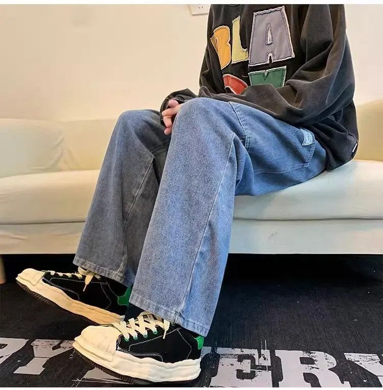 Japanese Brand Retro loose fitting straight leg jeans Size US 32 / EU 48 - 3 Thumbnail