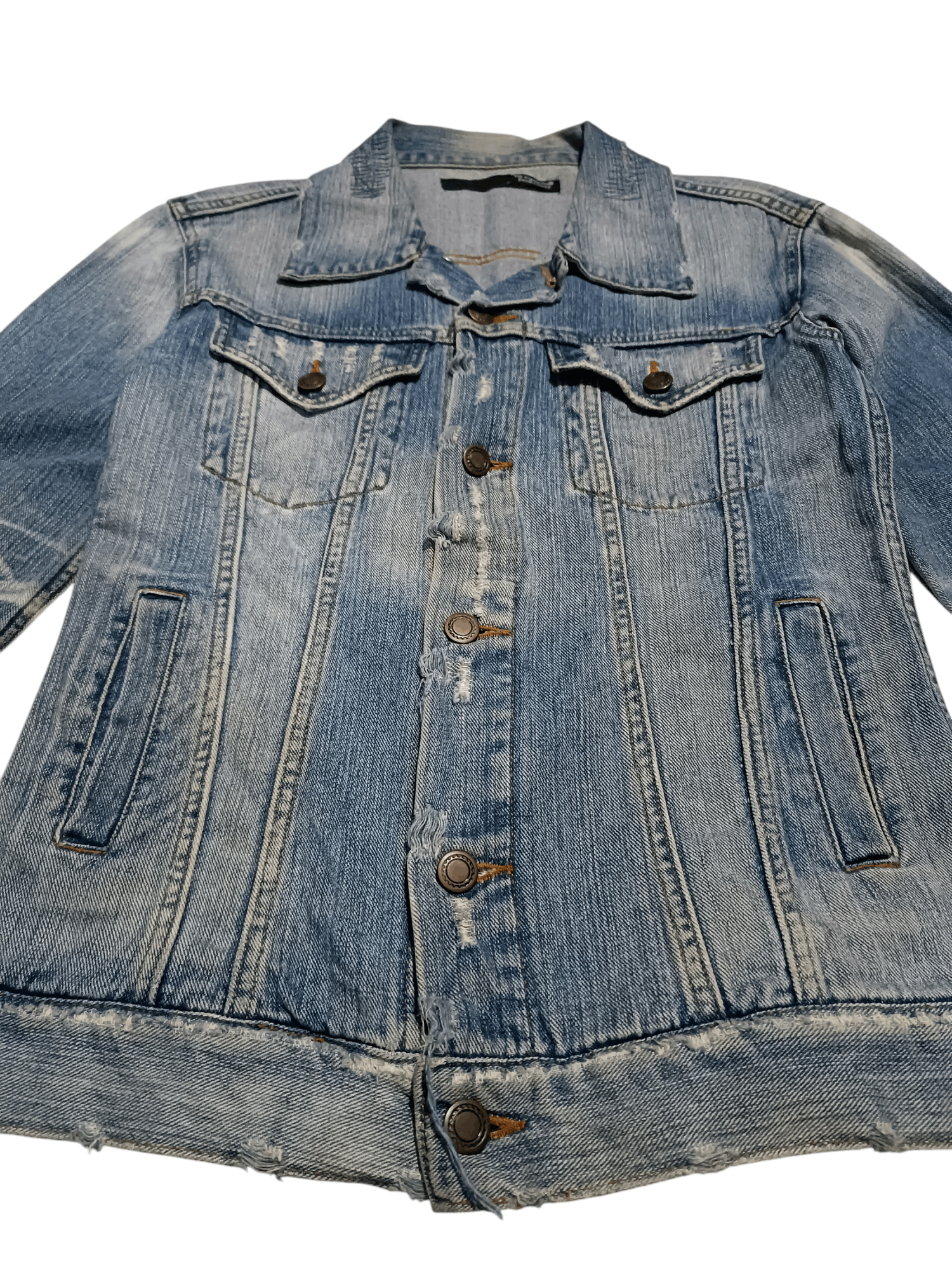 14th Addiction Japanese Brand Ripped Denim Jacket Slim Fit Size US M / EU 48-50 / 2 - 5 Thumbnail