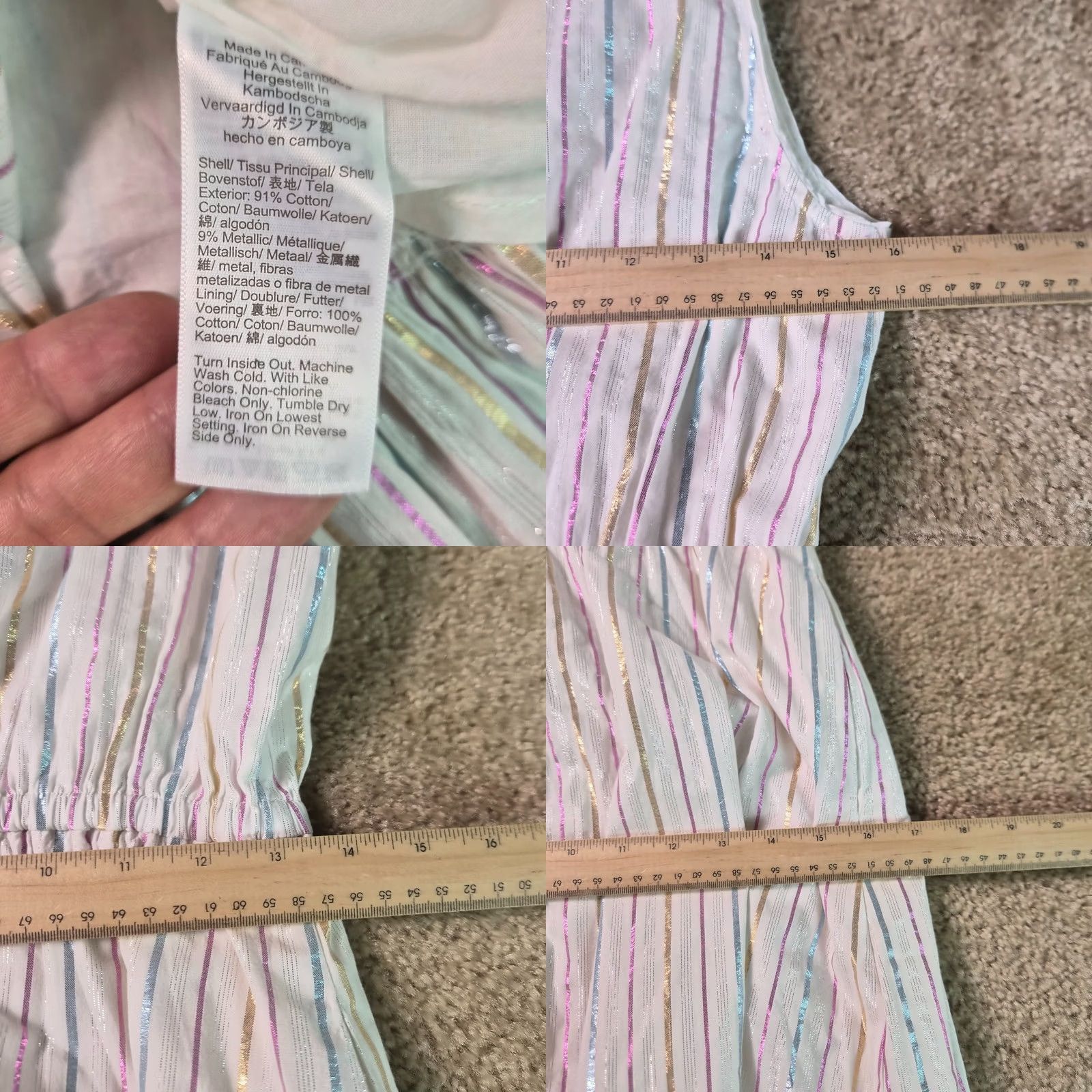 J.Crew J.CREW Womrns Dress Midi White Metallic Striped Size 2 Tie-front Sundress Casual Classic Preppy Summer Spring Size XS / US 0-2 / IT 36-38 - 8 Thumbnail