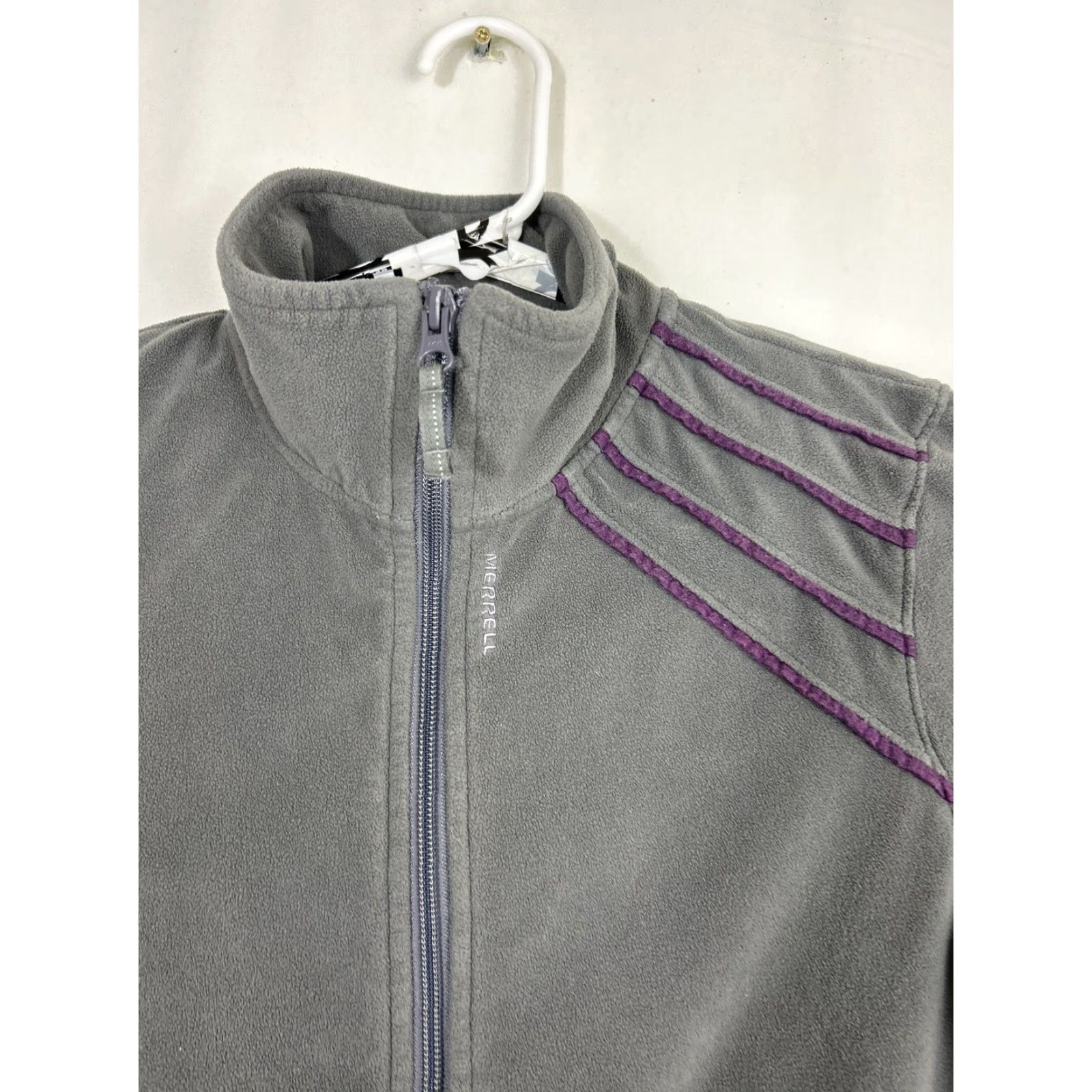 Merrell Merrell Womens Medium Gray Purple Fleece Full Zip Up Jacket Size M / US 6-8 / IT 42-44 - 3 Thumbnail