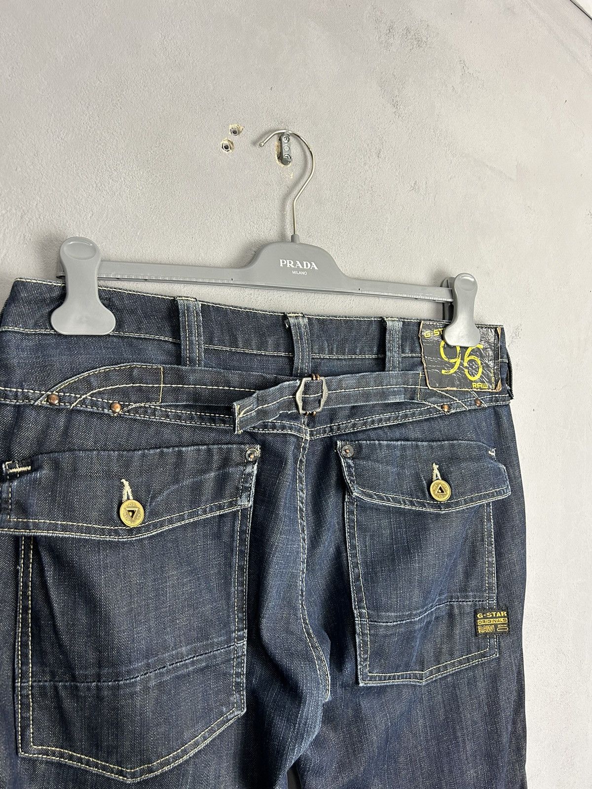 G-Star G-Star RAW 3301 96 Denim Jeans W31 L34 DarkWash Strap Detail Size US 31 - 2 Thumbnail