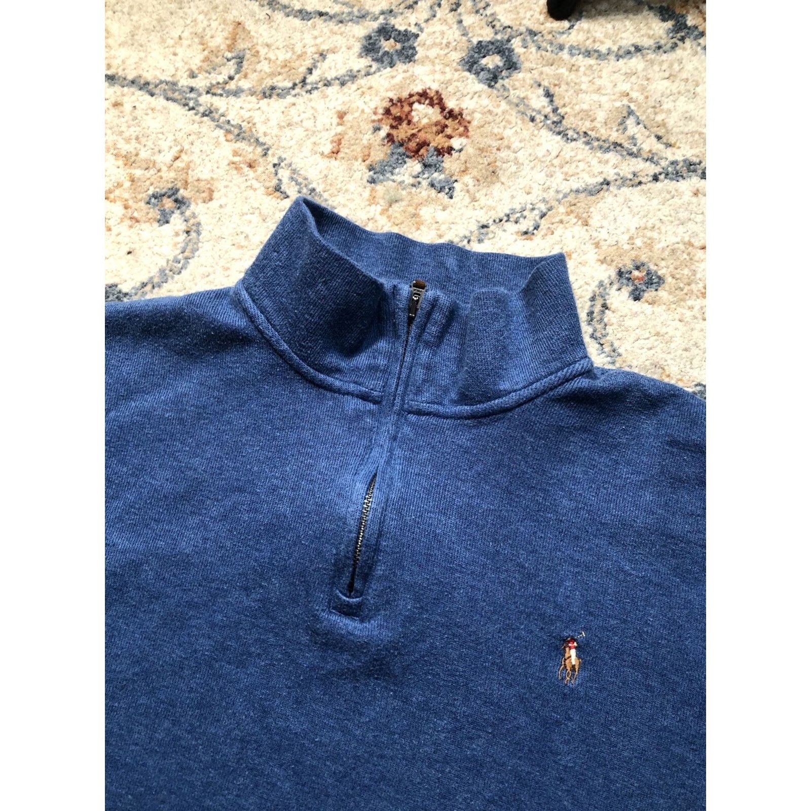 Polo Ralph Lauren Ralph Lauren Polo Estate Rib Sweater Mens XL Blue 1/4 Zip Logo Pony Golf Pullover Size US XL / EU 56 / 4 - 7 Thumbnail