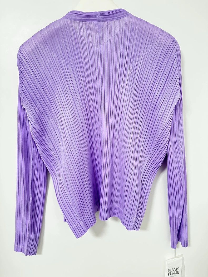 Issey Miyake Issey Miyake size:3 Purple pleated cardigan Size XS / US 0-2 / IT 36-38 - 2 Thumbnail