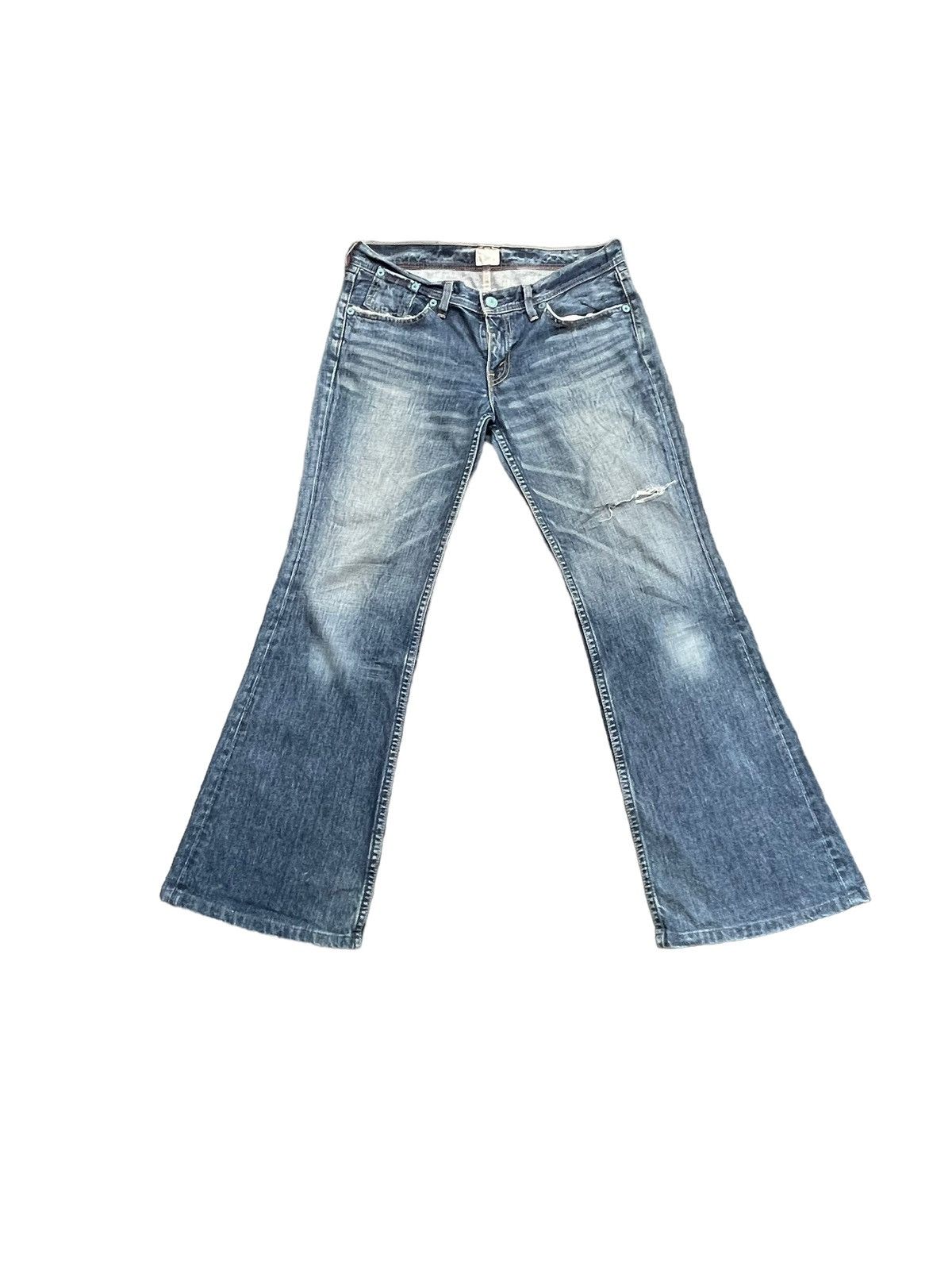 Levi's Vintage Flare Levis Redloop Faded & Distresed Denim Size 34" / US 12 / IT 48 - 1 Thumbnail