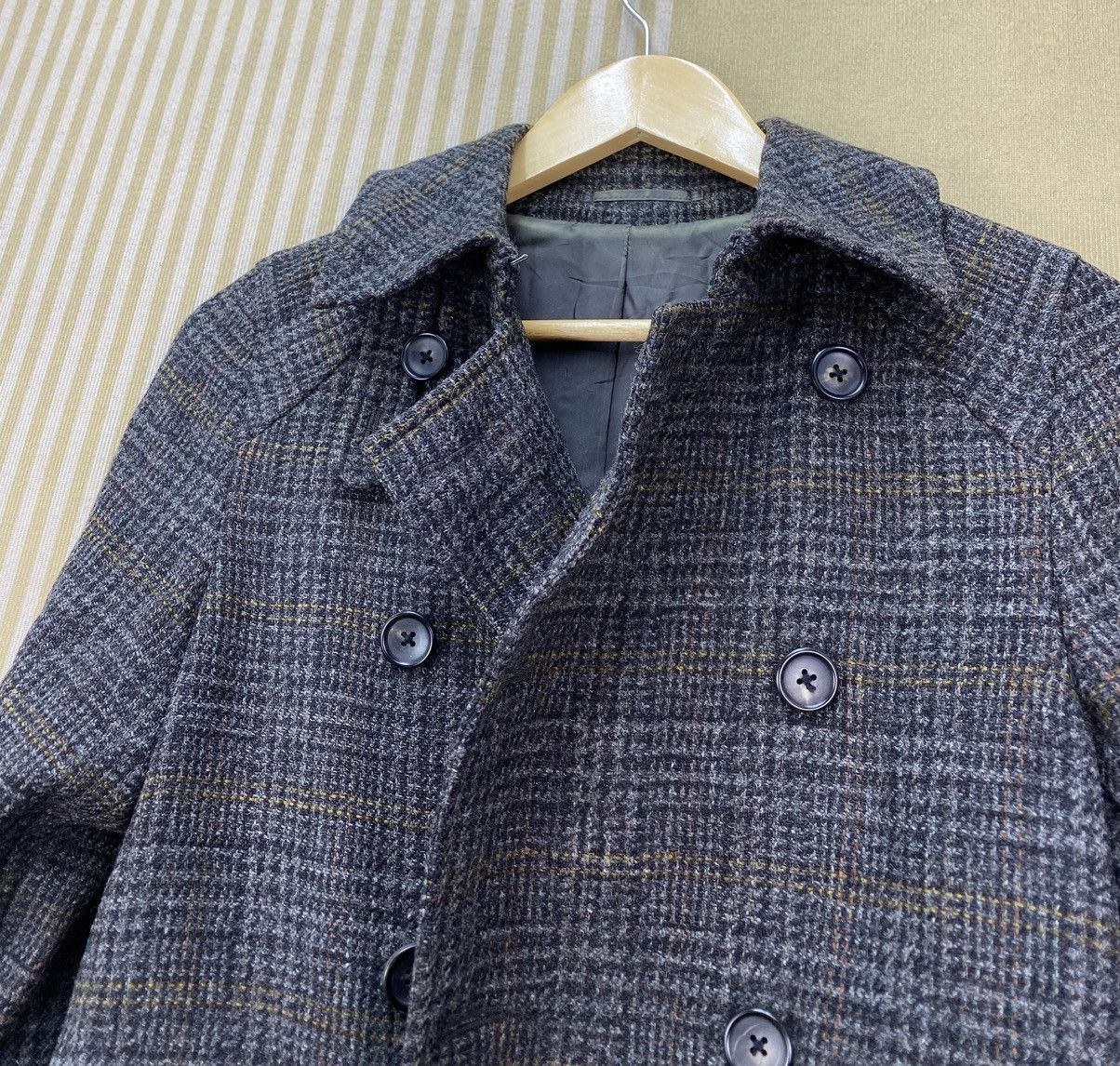 Harris Tweed 🫶 Margaret Howell Glen Plaid check wool double breast Belted Size S / US 4 / IT 40 - 3 Thumbnail