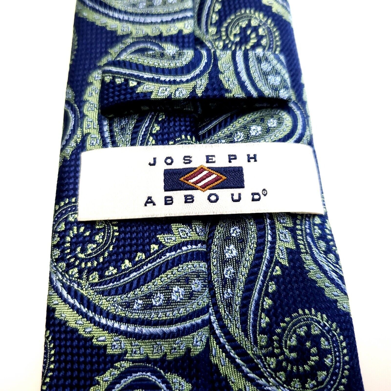 Joseph Abboud Joseph Abboud Blue White Silk Tie Woven Paisley Size ONE SIZE - 4 Thumbnail