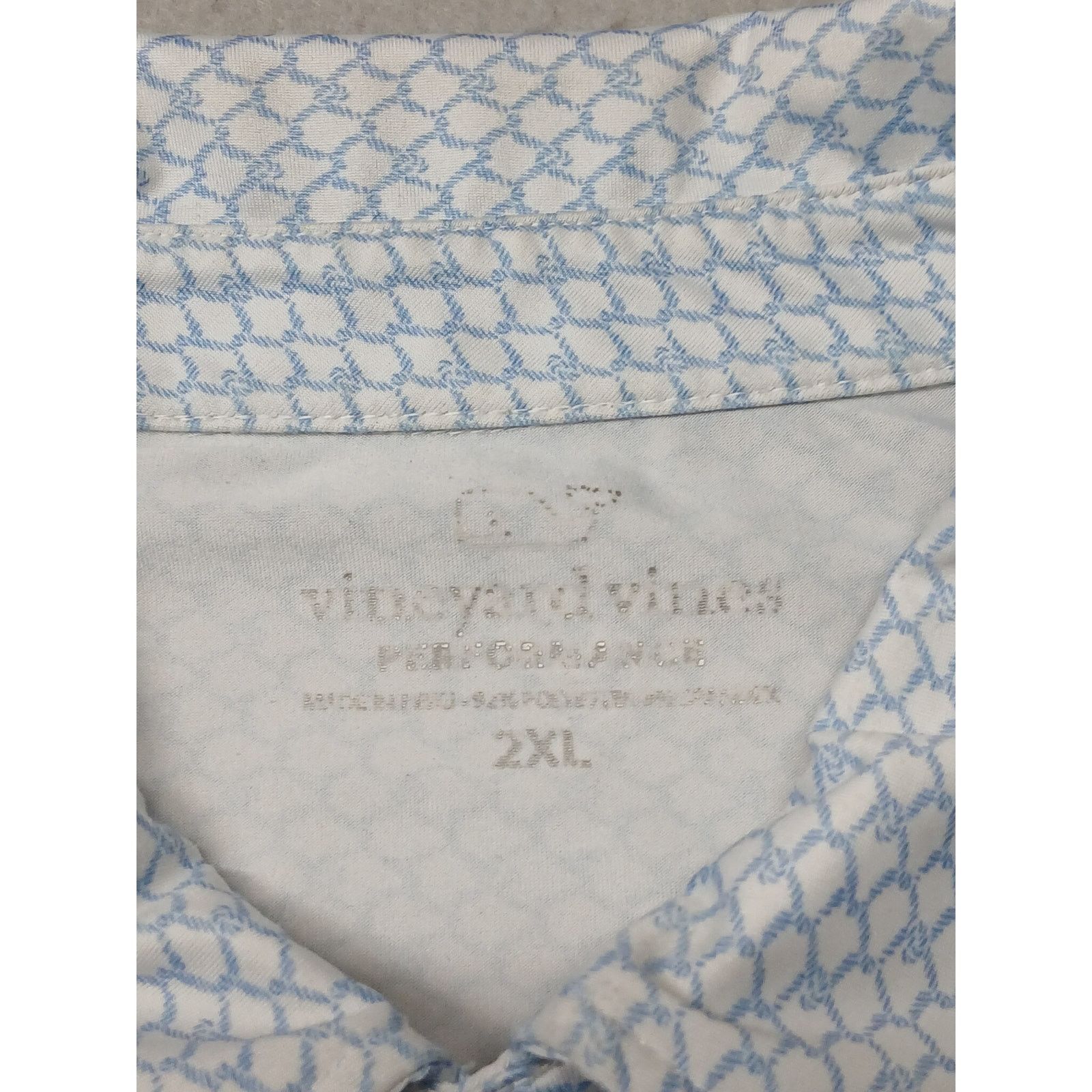 Vineyard Vines Vineyard Vines (2XL) White Button Silk Collar Polo Tee Shirt Size US XXL / EU 58 / 5 - 5 Thumbnail