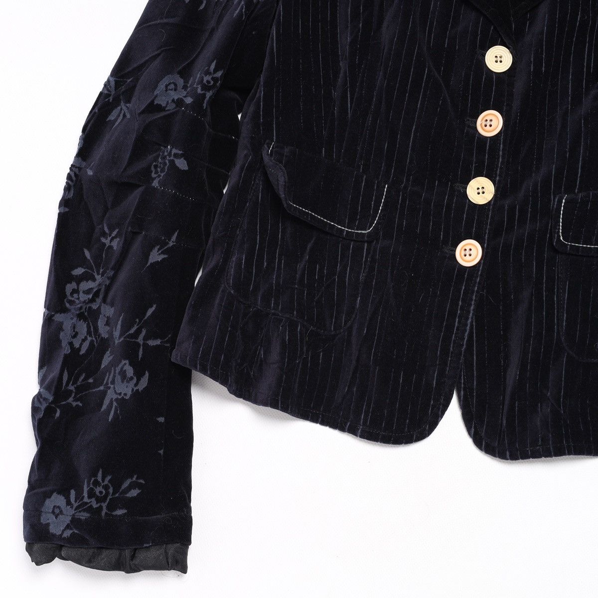 Marithe + Francois Girbaud Marithe Francois Girbaud Velvet Velour Blazer Avantgarde Size S / US 4 / IT 40 - 4 Thumbnail