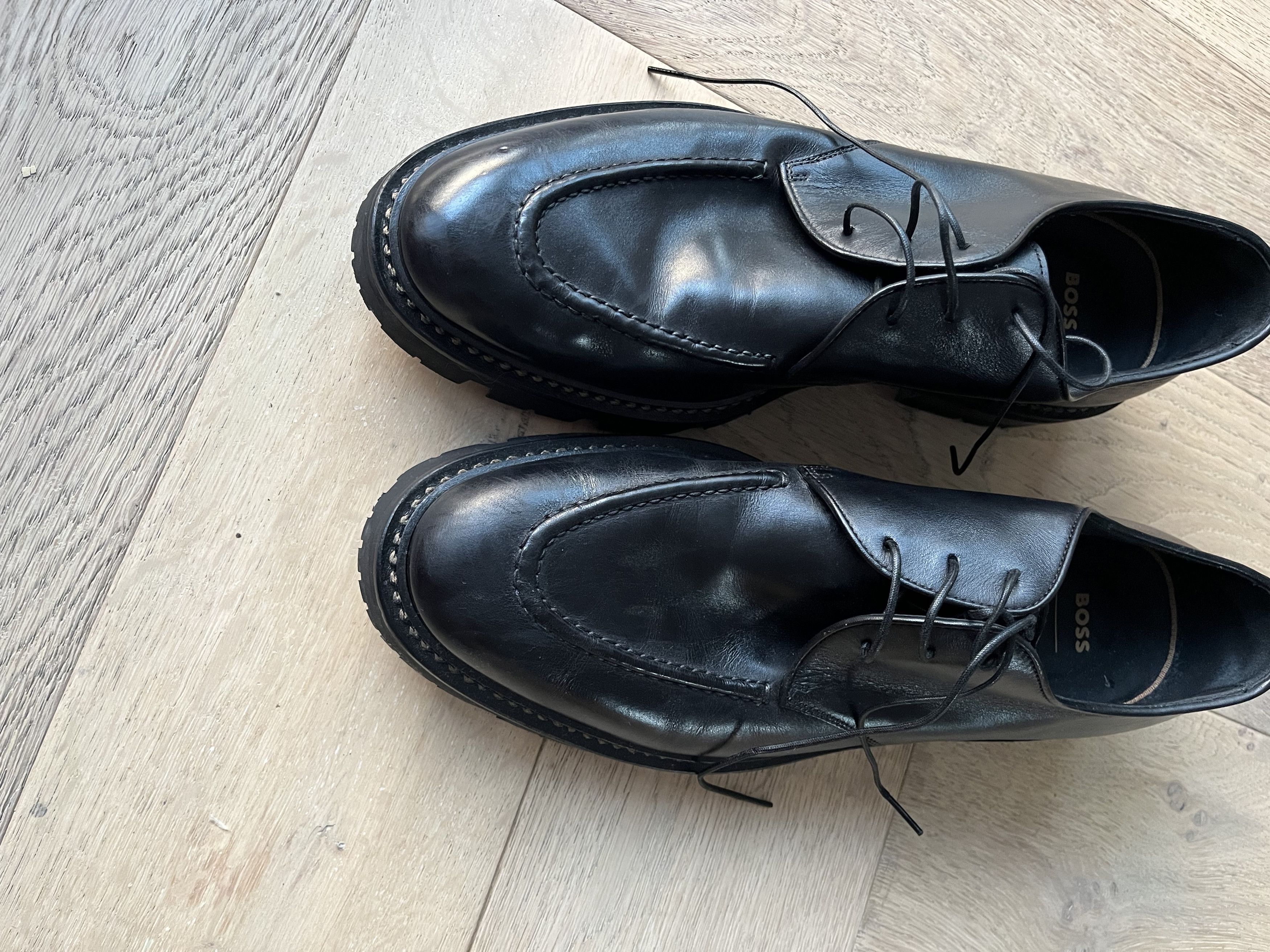 image of Hugo Boss Vero Cuoio Shoes in Black, Men's (Size 9)
