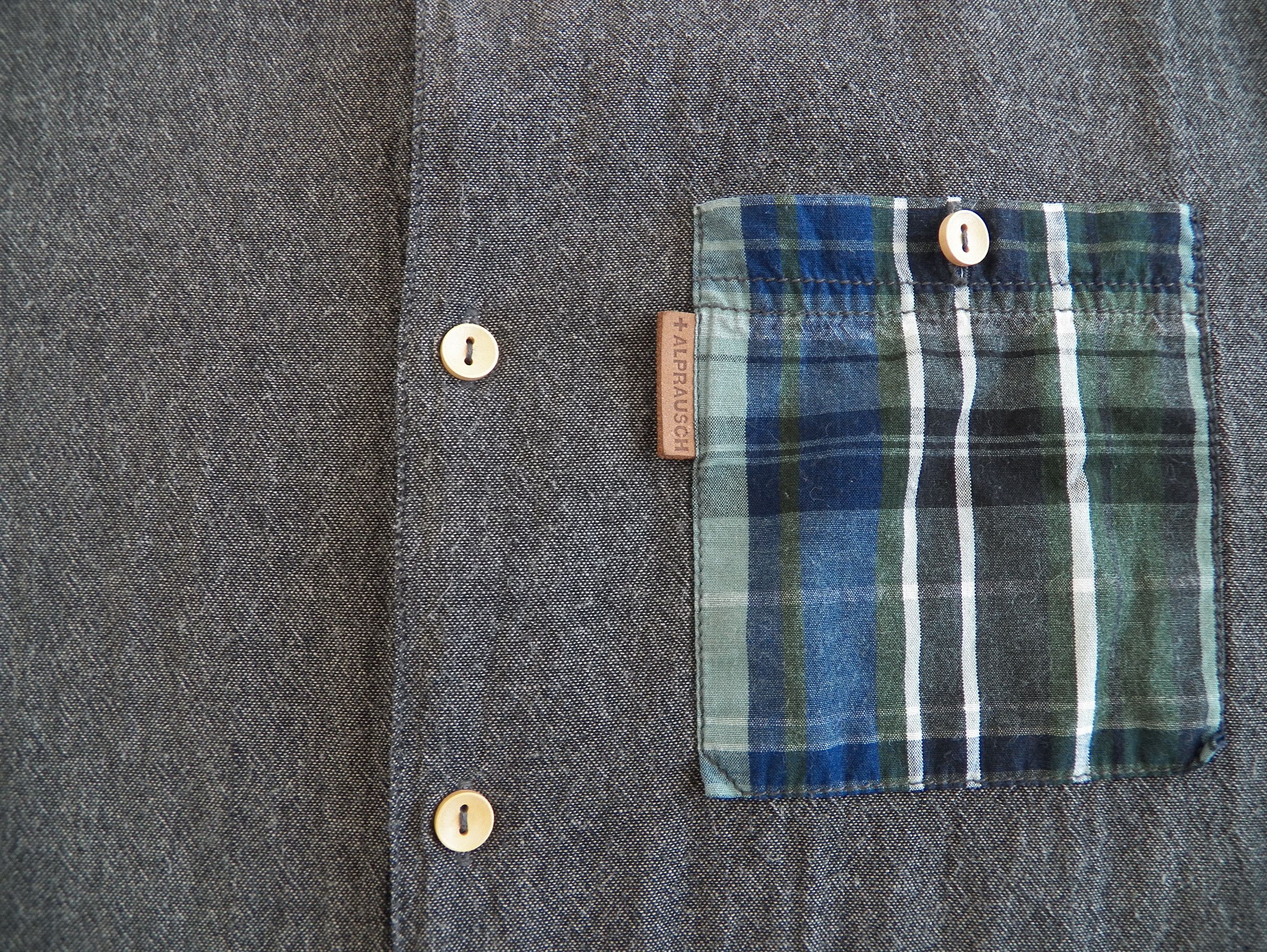 Flannel Alprausch Mens Shirt dark grey brushed oxford cotton Size US M / EU 48-50 / 2 - 2 Thumbnail